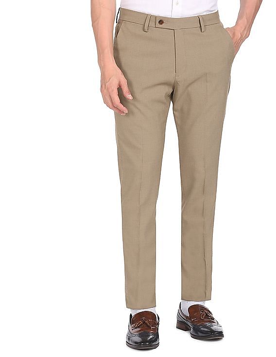 Buy Arrow Sports Smart Flex Geometric Print Casual Trousers - NNNOW.com
