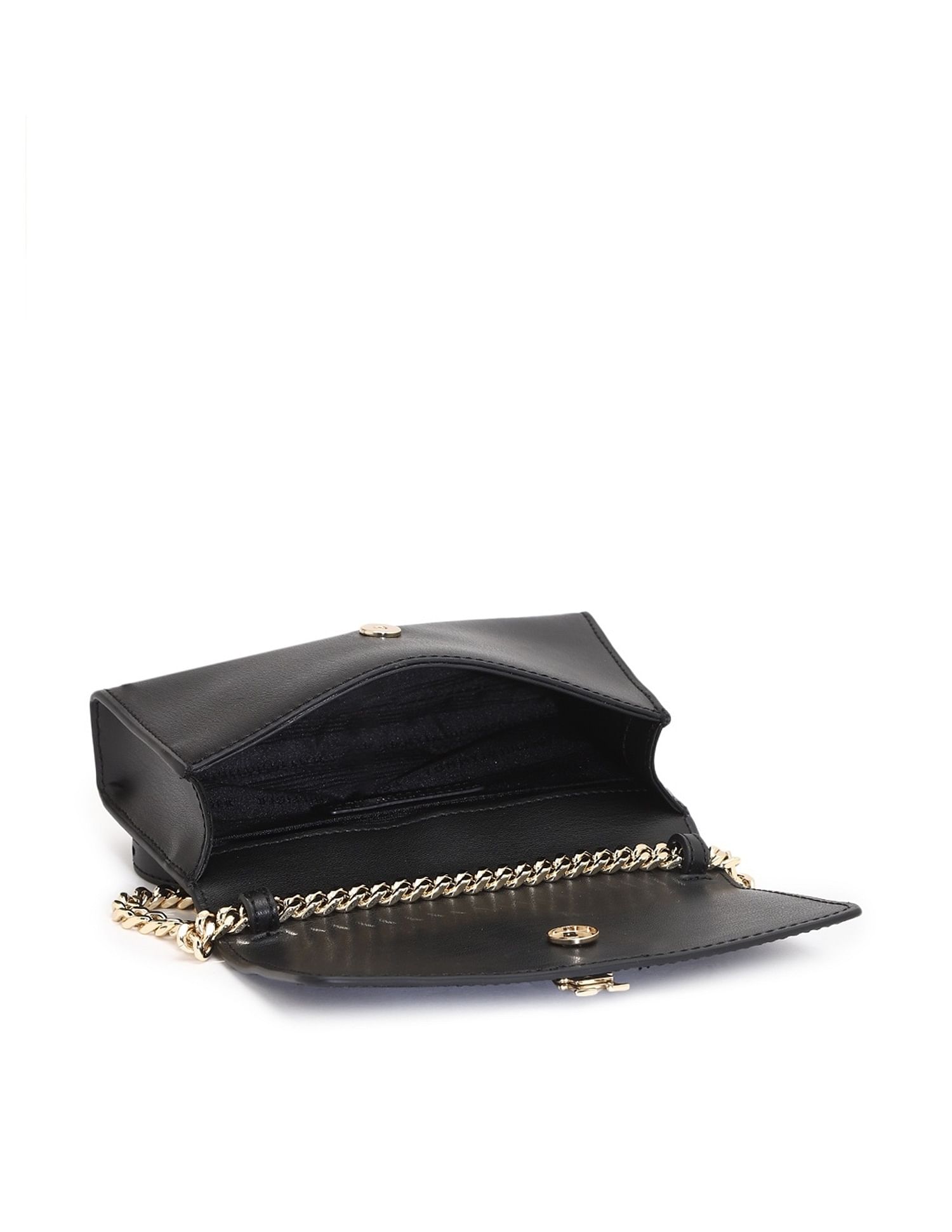 Tommy Hilfiger Solid Black Pu Sling Bag