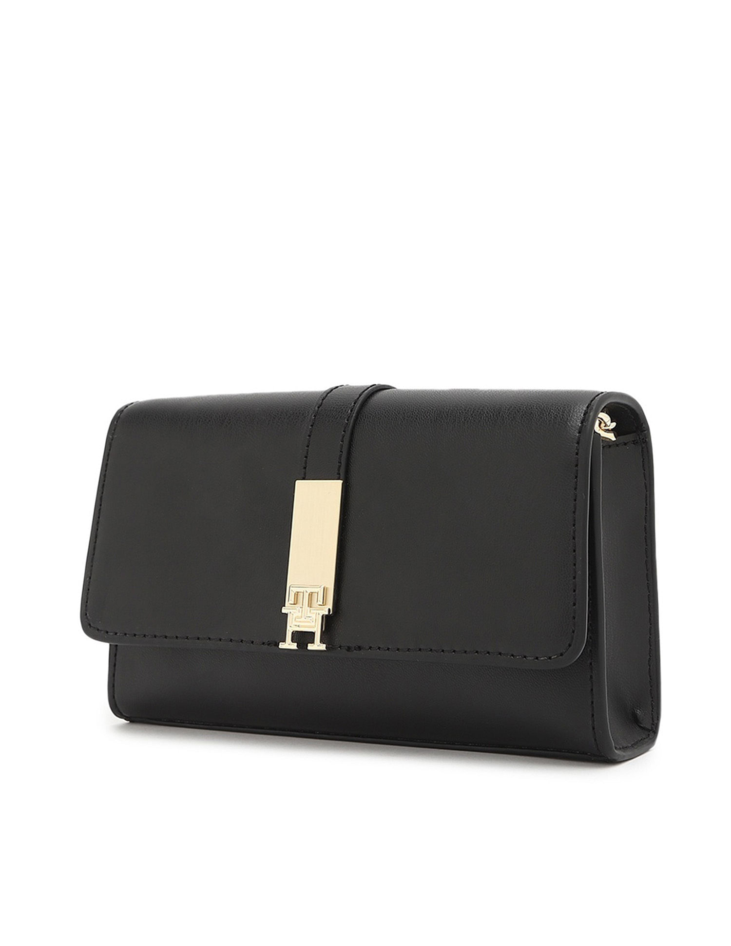 Tommy Hilfiger Solid Black Pu Sling Bag