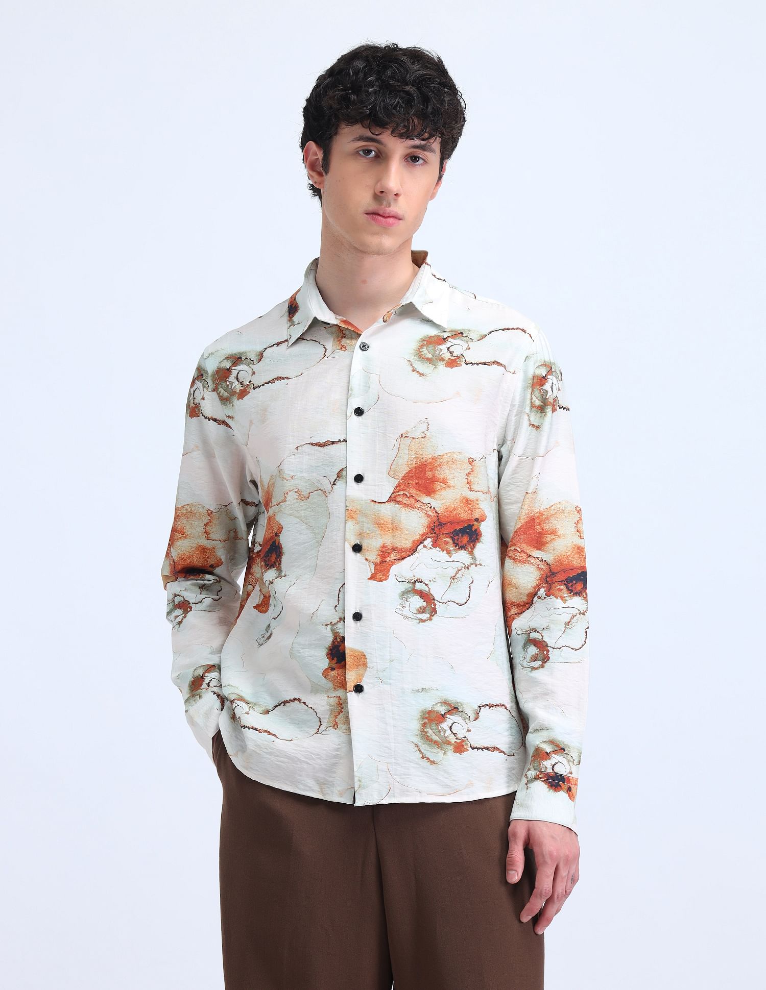 Flying Machine Floral Pattern Regular Shirt