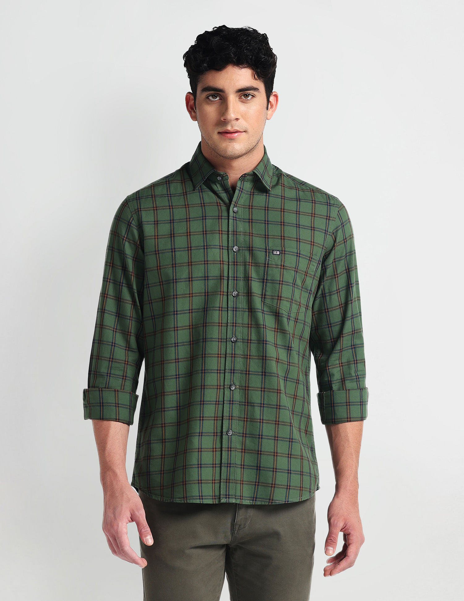 Arrow Sports Tartan Check Twill Shirt