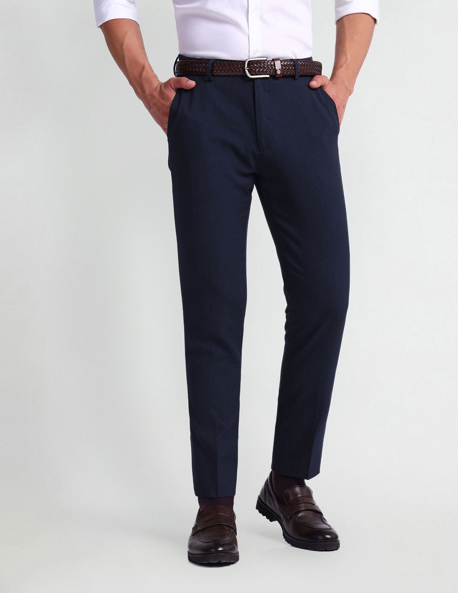 Arrow Newyork Smart Flex Super Slim Fit Trousers