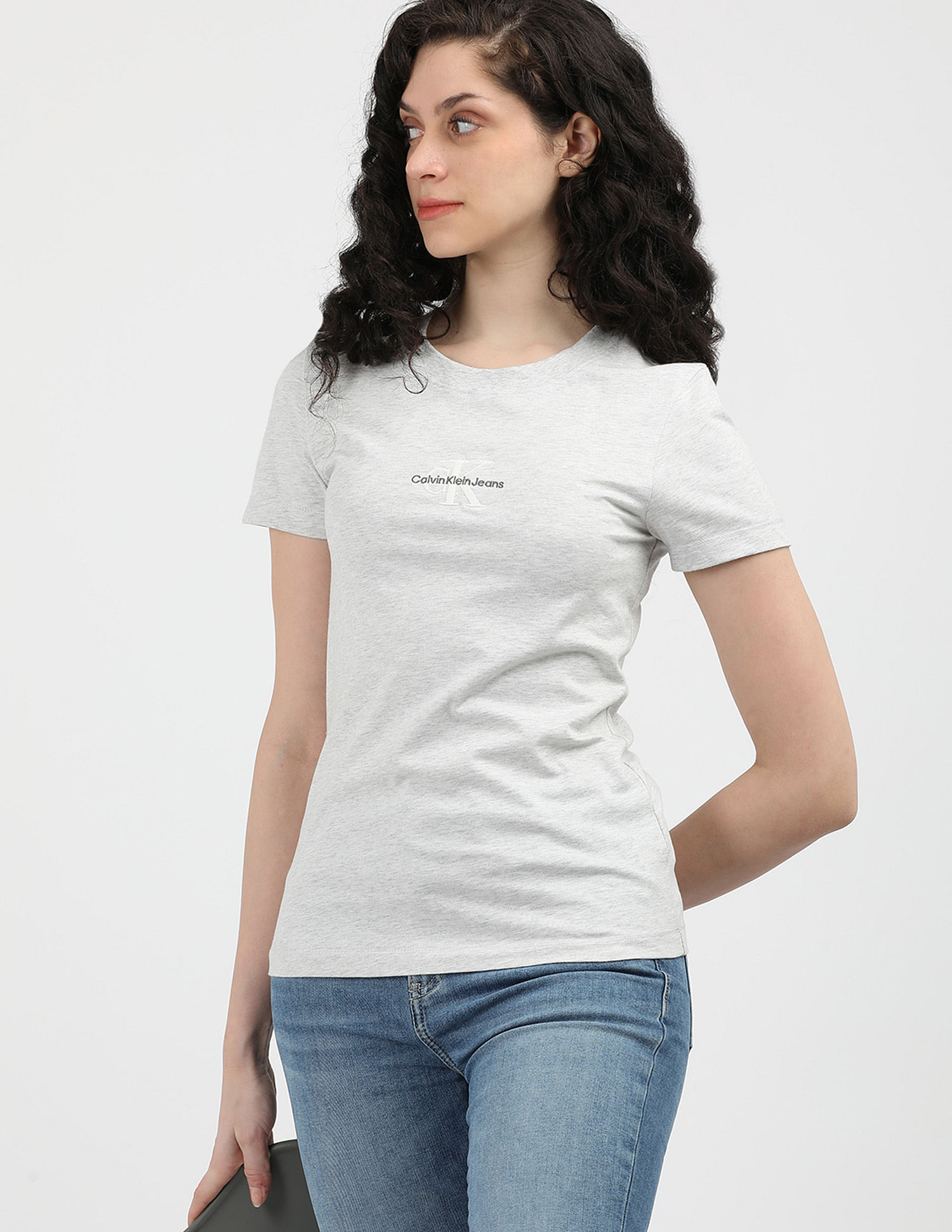 Calvin klein jeans t shirt grey best sale