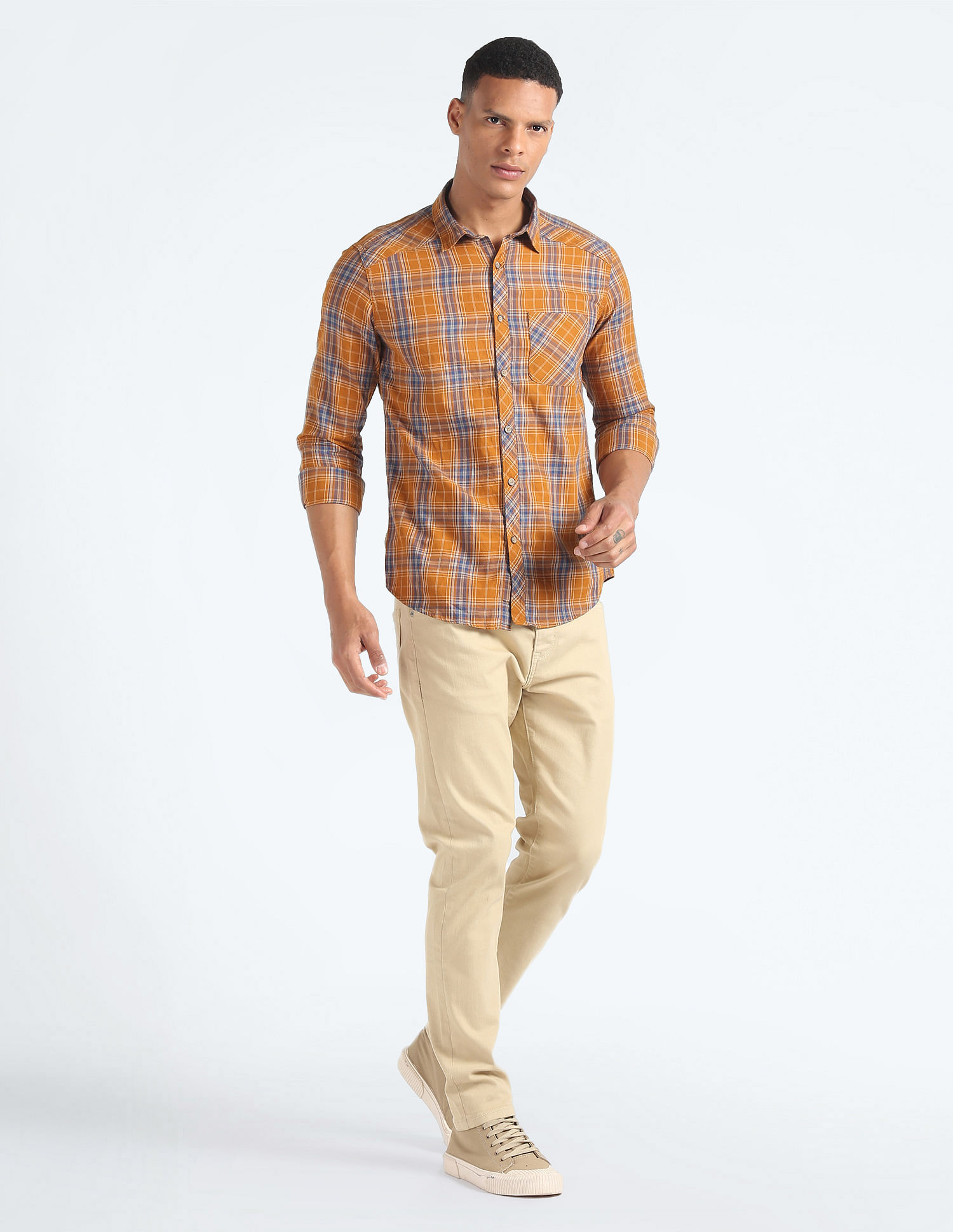 Flying Machine Tartan Check Twill Shirt