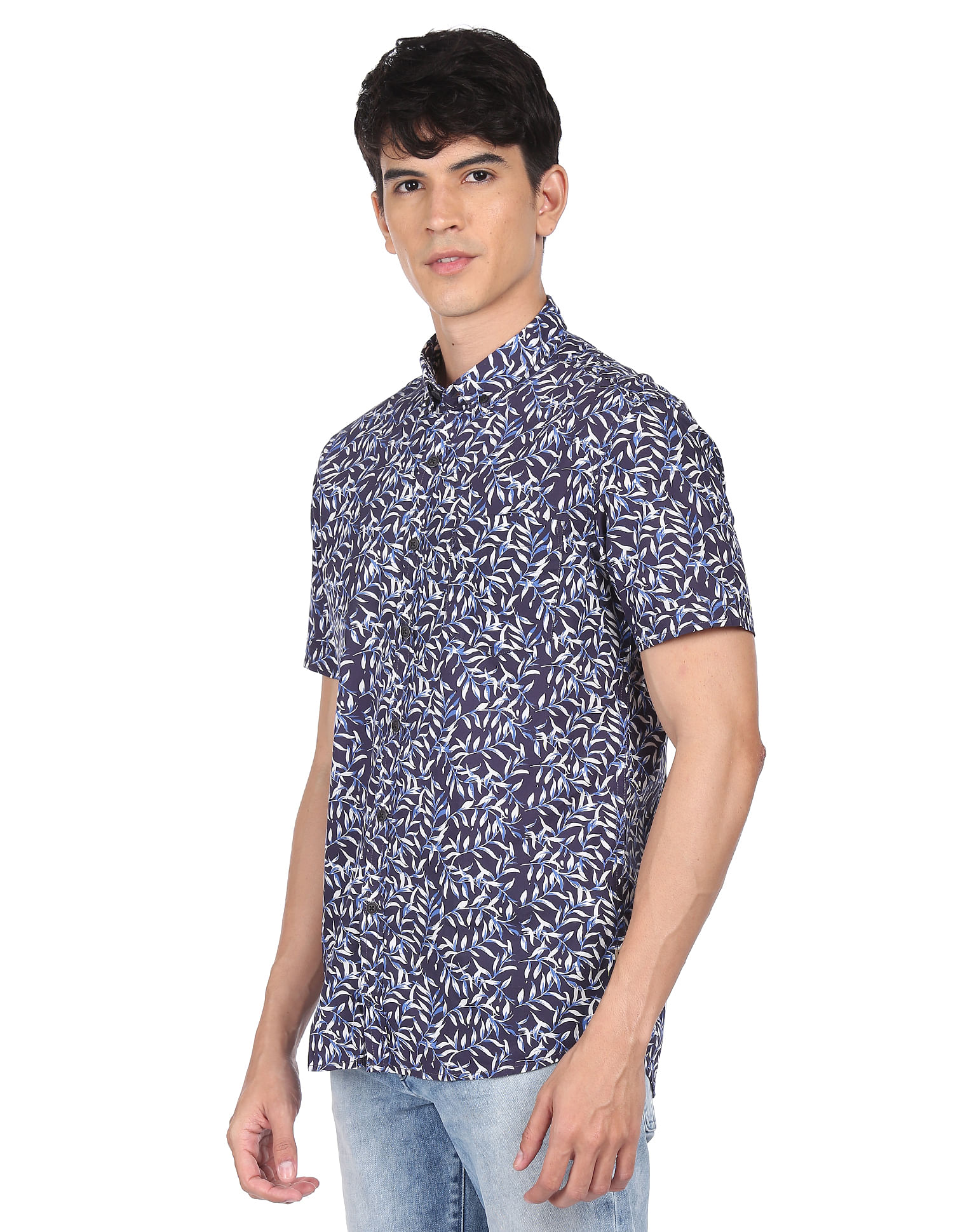 Flying Machine Printed Cotton Casual Shirt