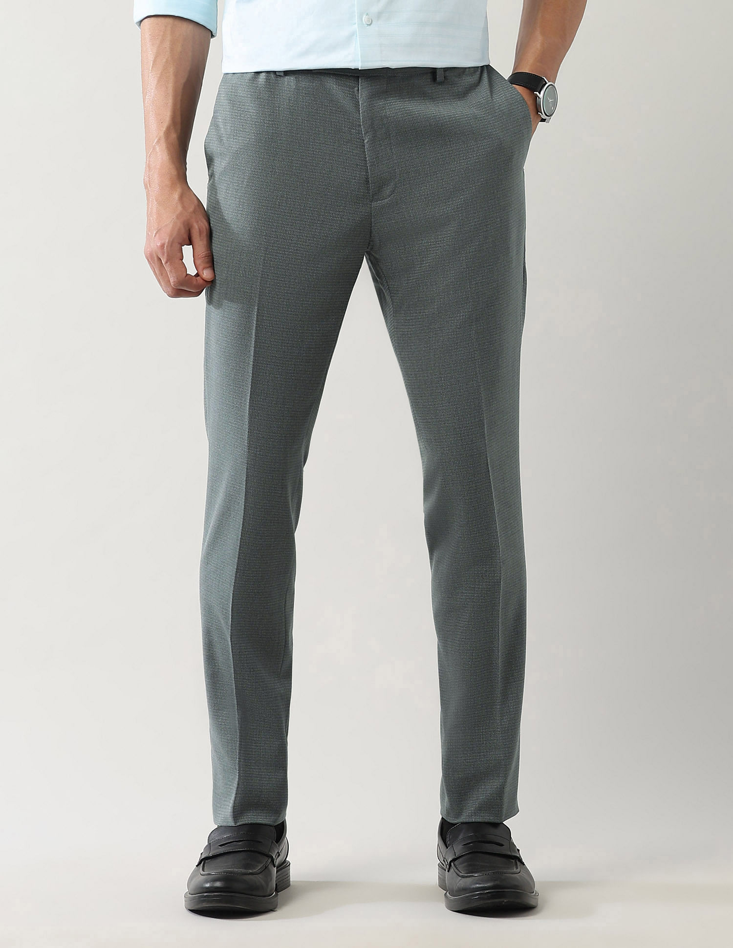 Arrow Mid Rise Autoflex Dobby Trousers
