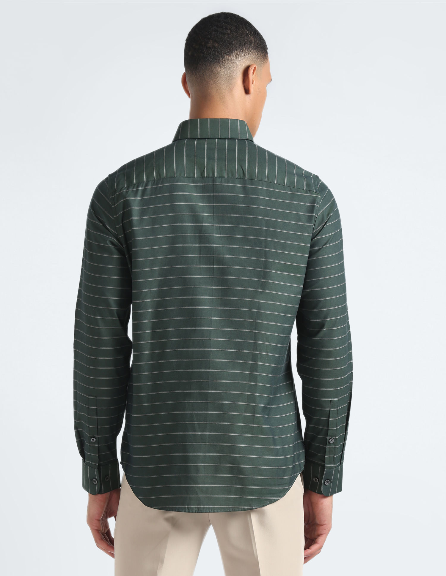 Buy Calvin Klein Long Sleeve Horizontal Stripe Stripe Shirt