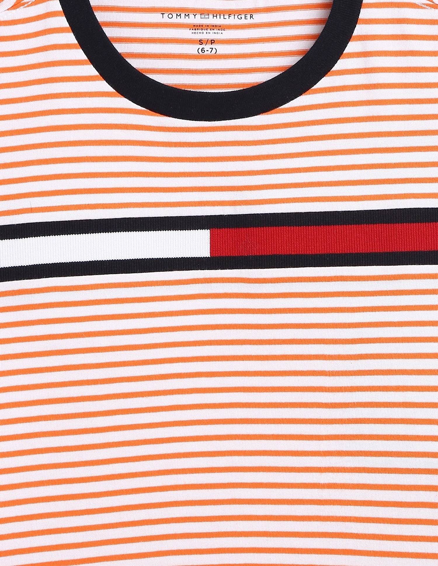 Tommy Hilfiger Kids Boys Striped Regular-Fit Cotton T-Shirt