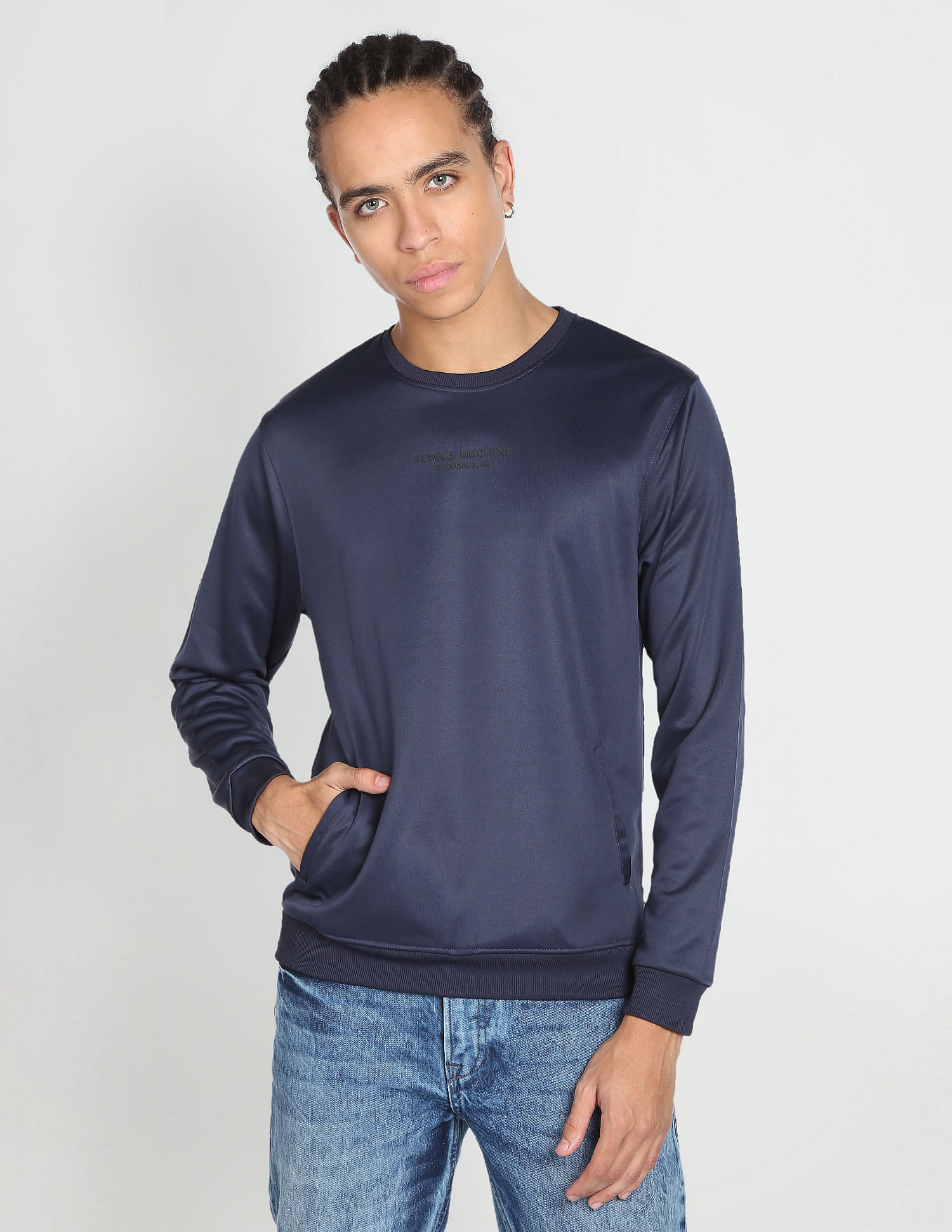 Flying Machine Crew Neck Brand Print Sweatshirt