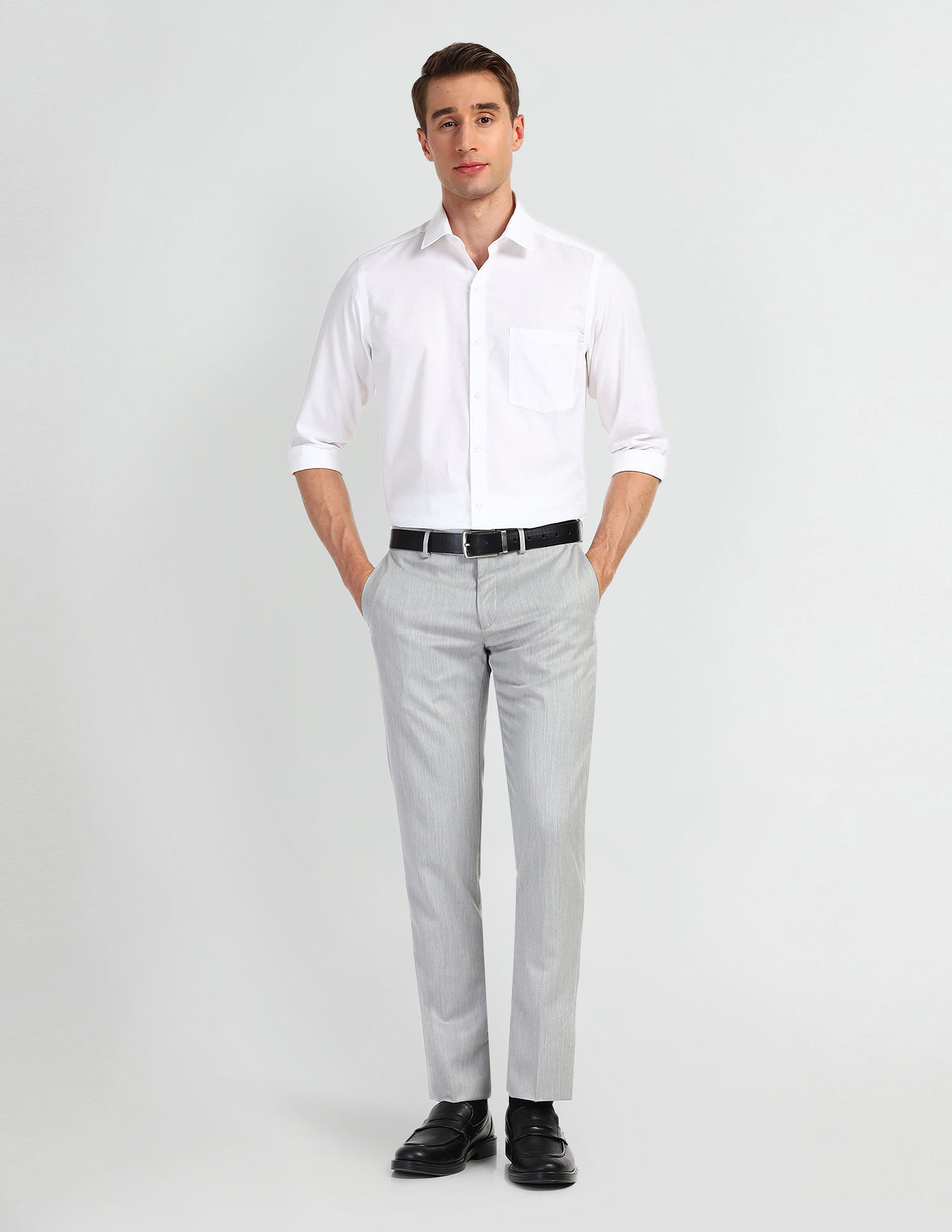 Arrow Mid Rise Carson Tapered Fit Trousers