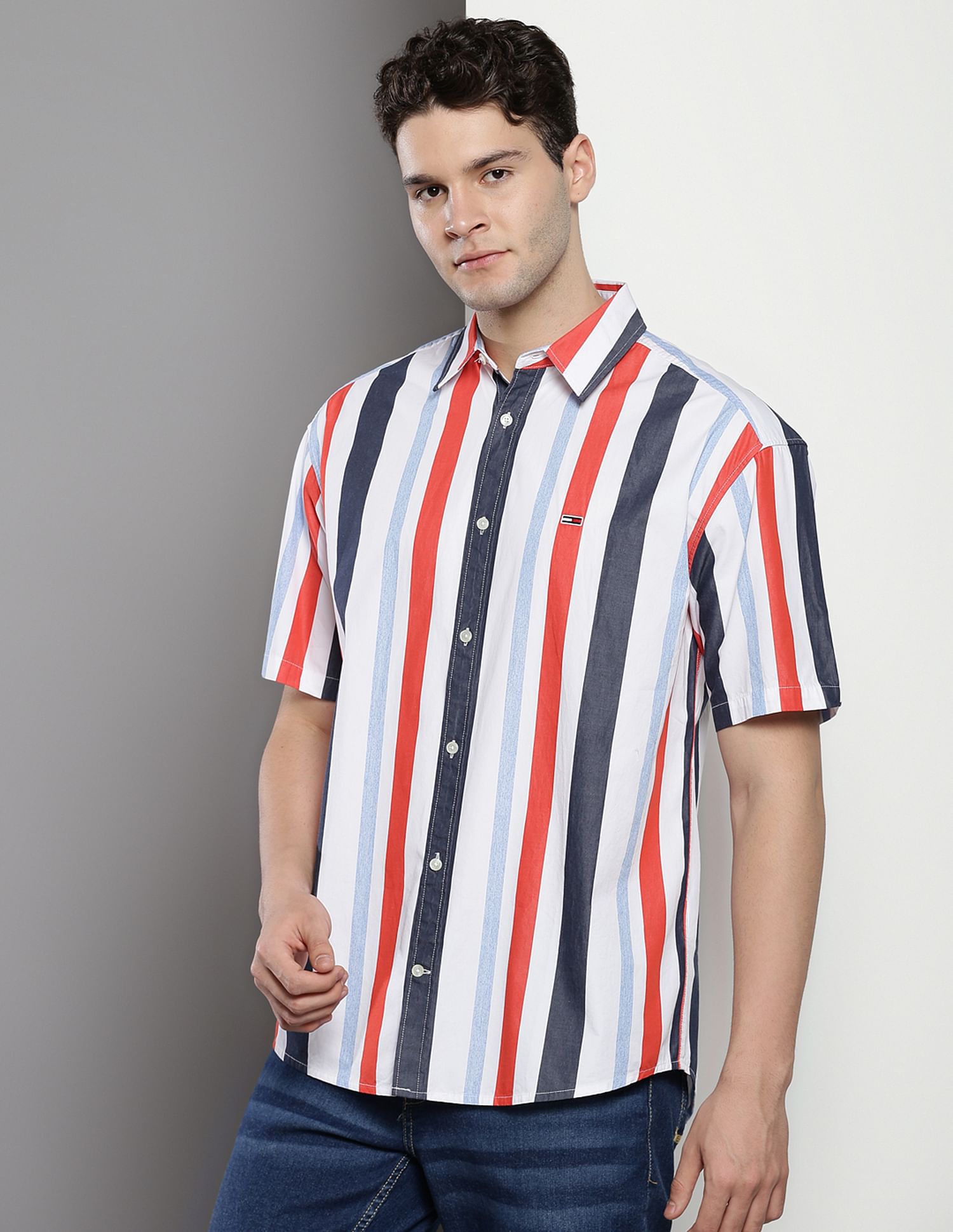 Tommy Hilfiger Organic Cotton Vertical Stripe Shirt