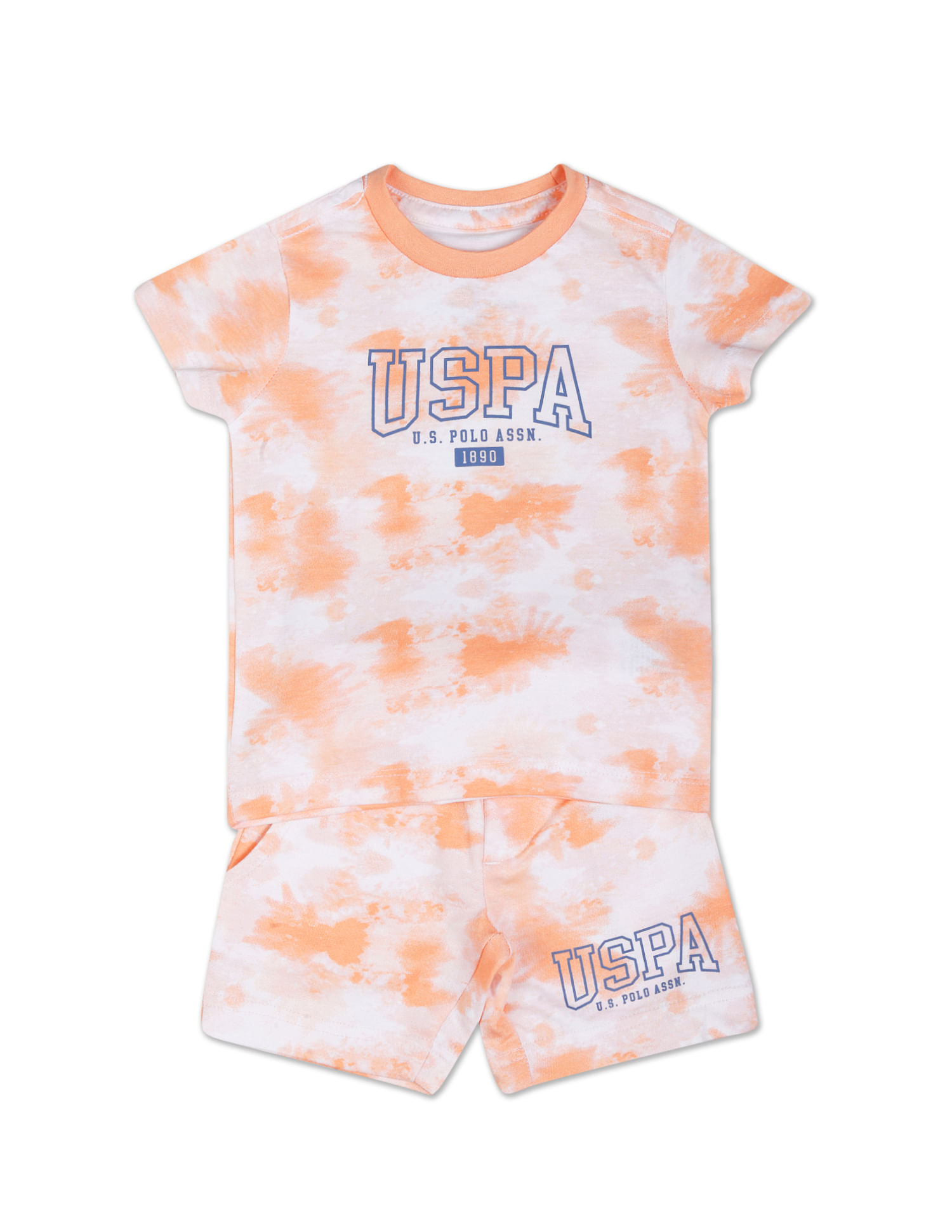 U.S. Polo Assn. Kids Boys Coral Abstract Print Set