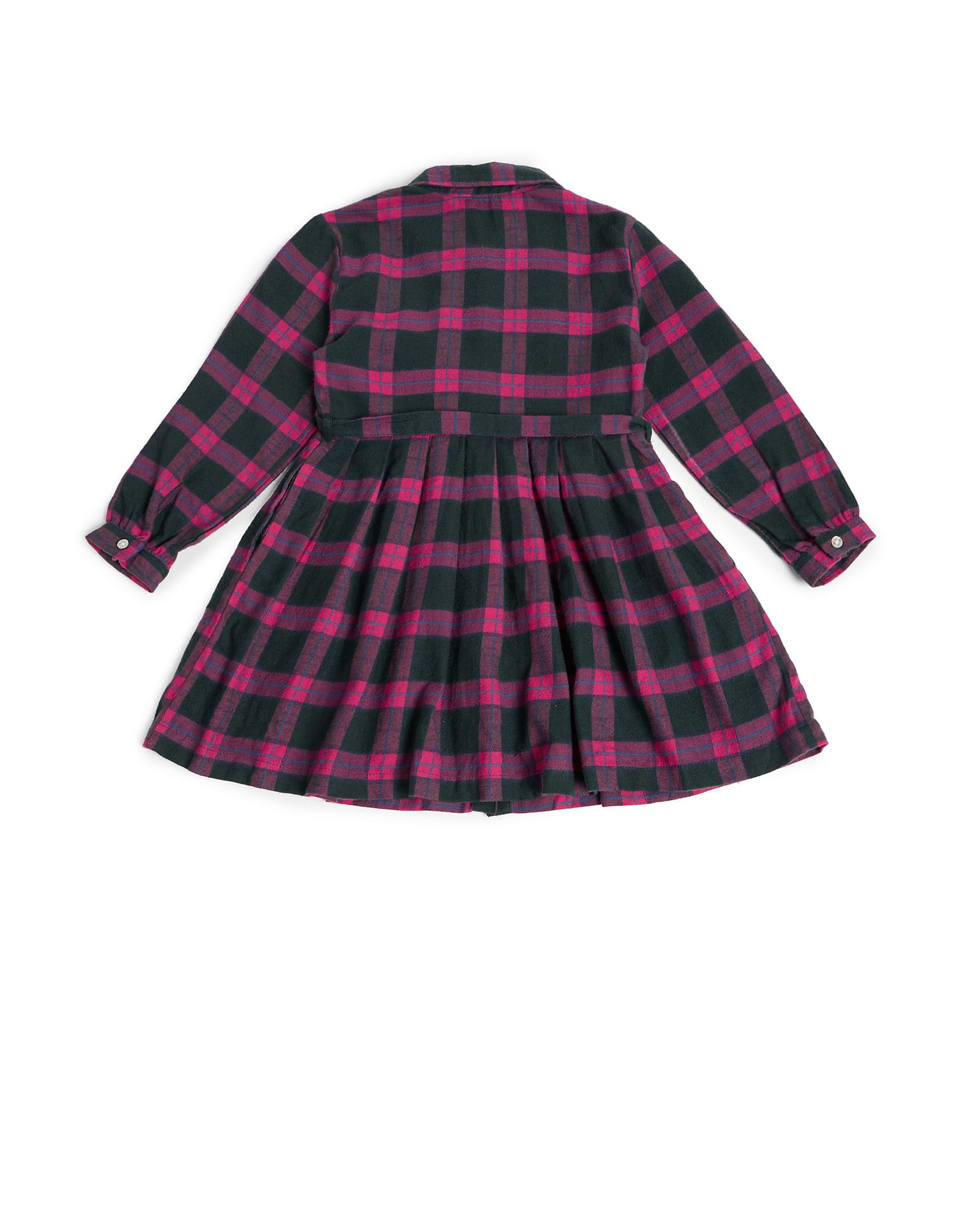 U.S. Polo Assn. Kids Girls Checked Fit & Flare Dress