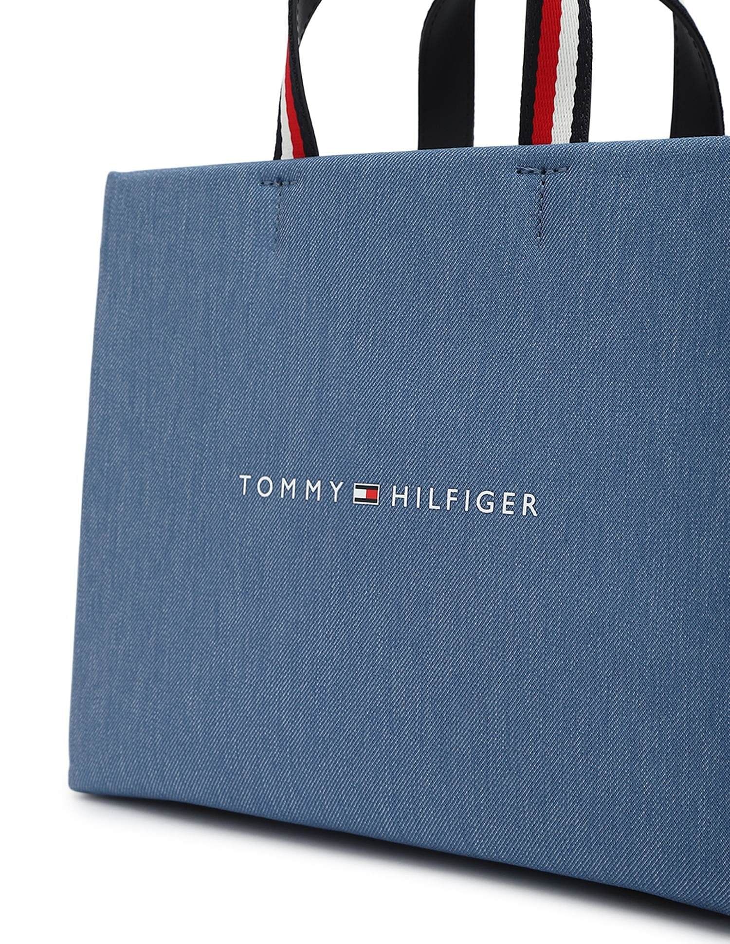 Tommy Hilfiger Logo Blue Polyester Handbags