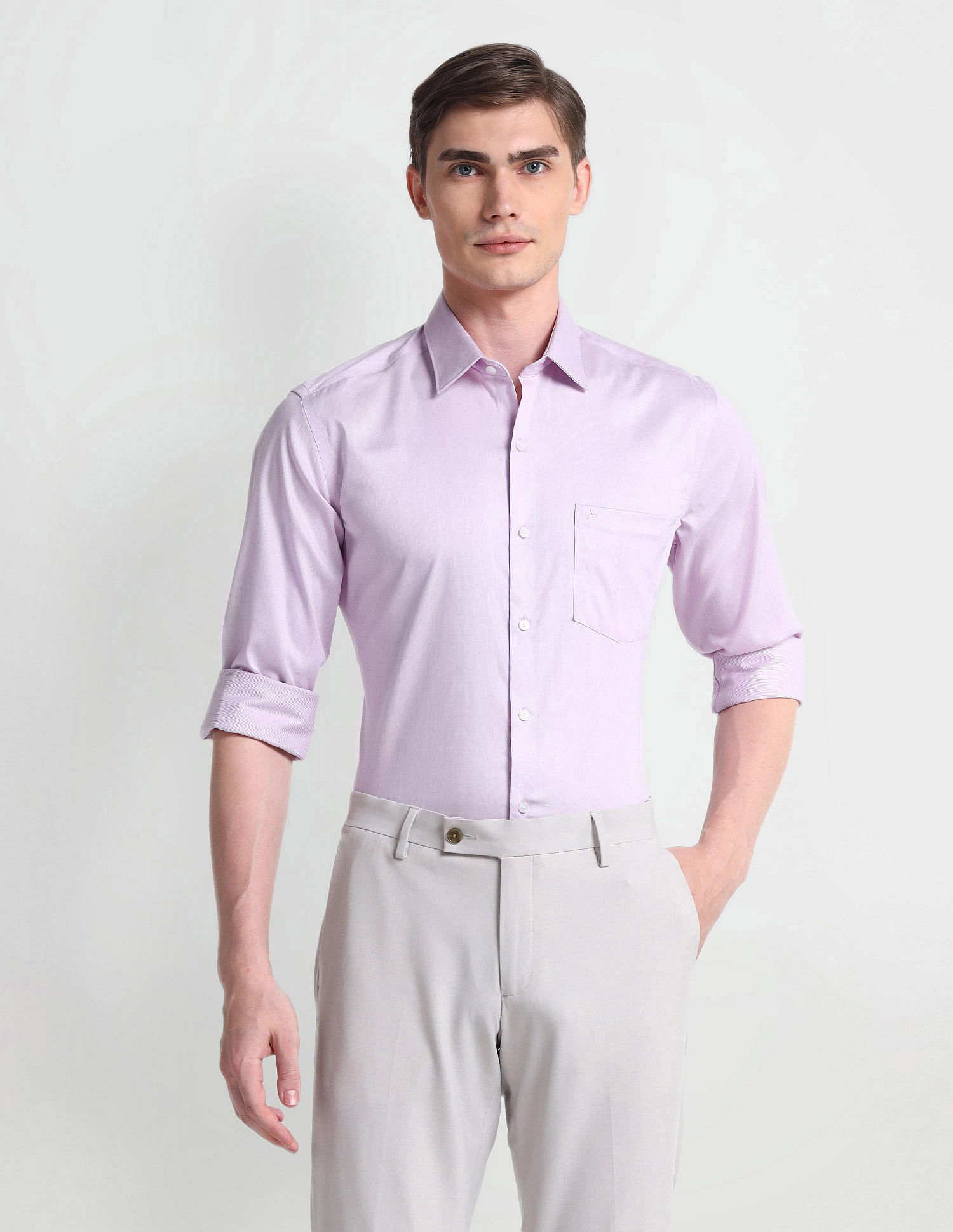 Arrow Manhattan Slim Fit Auto Press Shirt