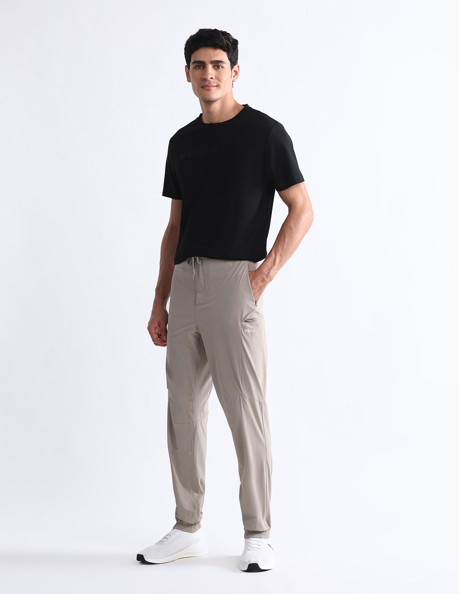 USPA Active Brand Embossed Slim Fit T-Shirt
