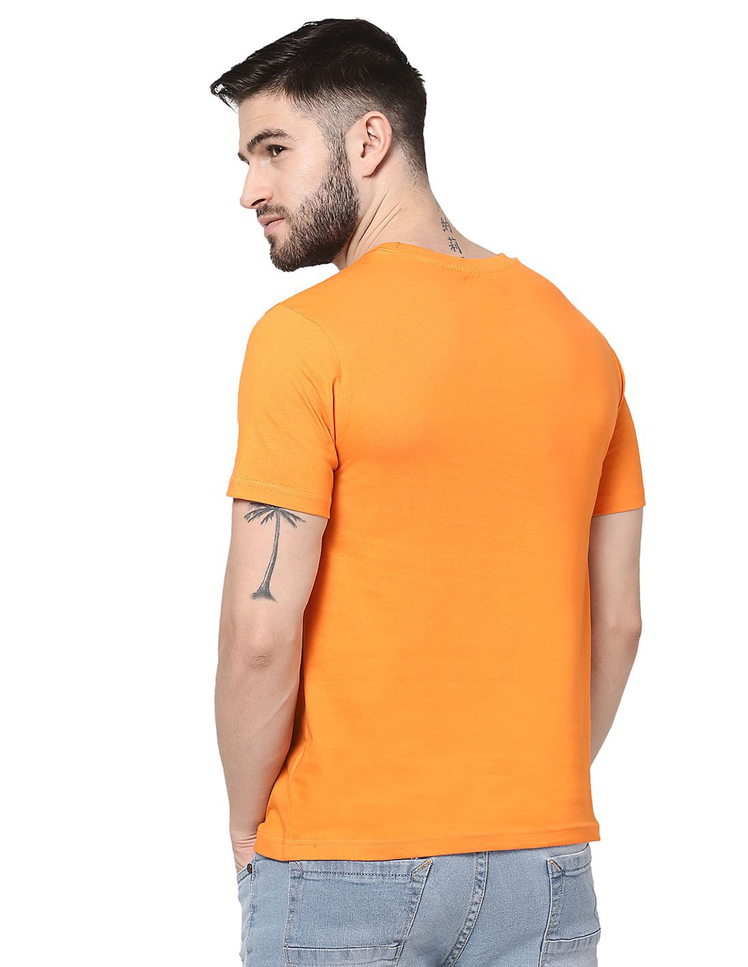AD by Arvind Crew Neck Graphic Print T-Shirt