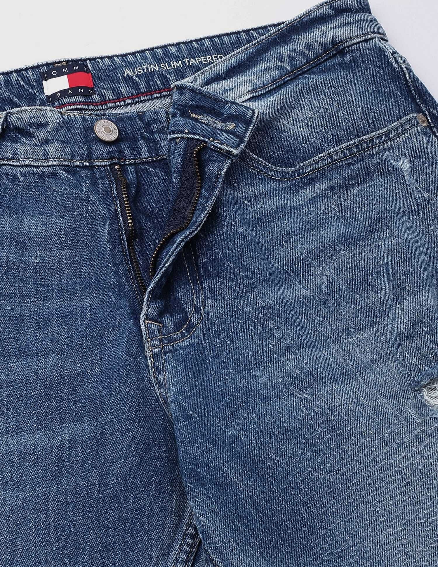 Tommy Hilfiger Mid-Wash Slim-Fit Low-Rise Jeans