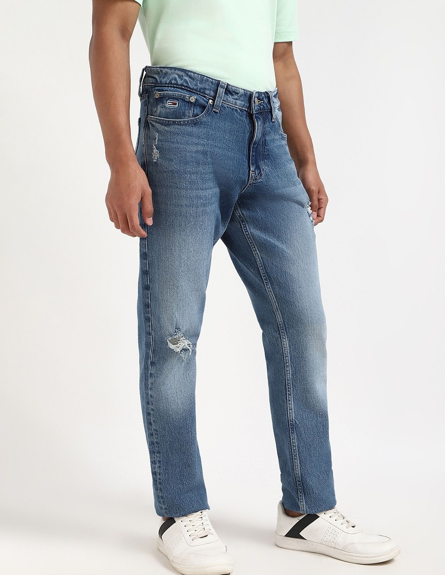Tommy Hilfiger Mid-Wash Slim-Fit Low-Rise Jeans