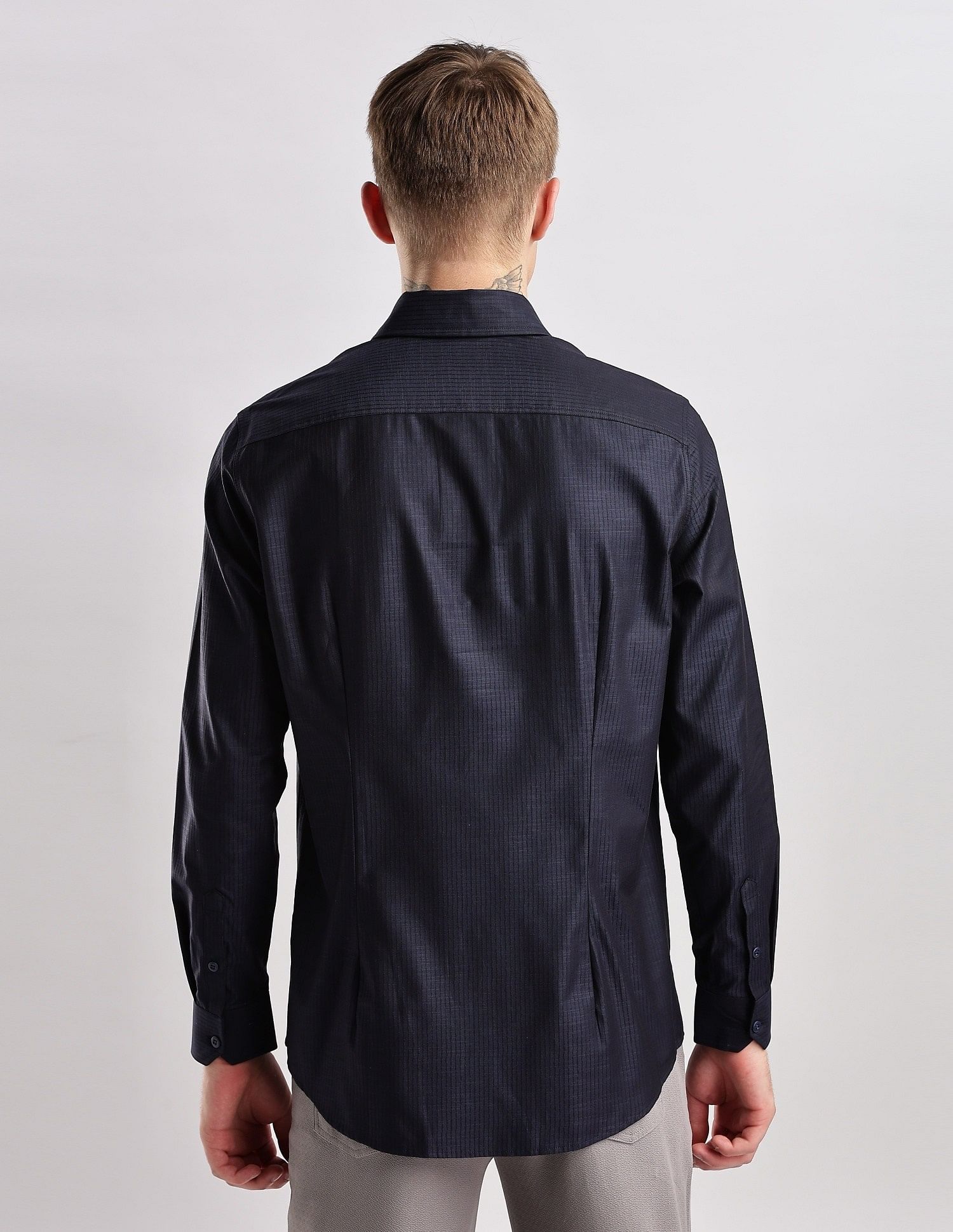 Calvin Klein Jeans Vertical Stripes Slim Fit Plain Woven Shirt