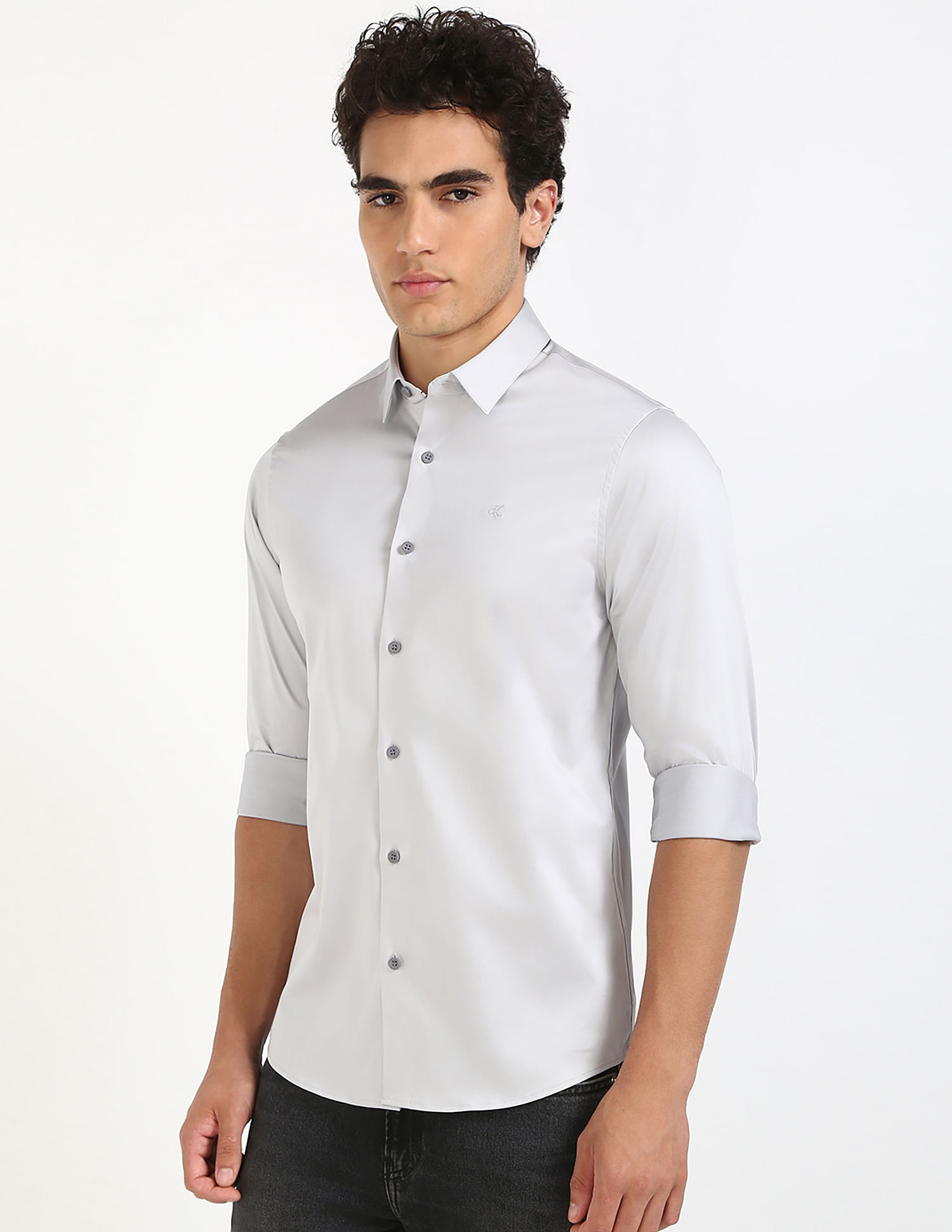 Calvin Klein Jeans Mens Grey Slim Fit Shirt