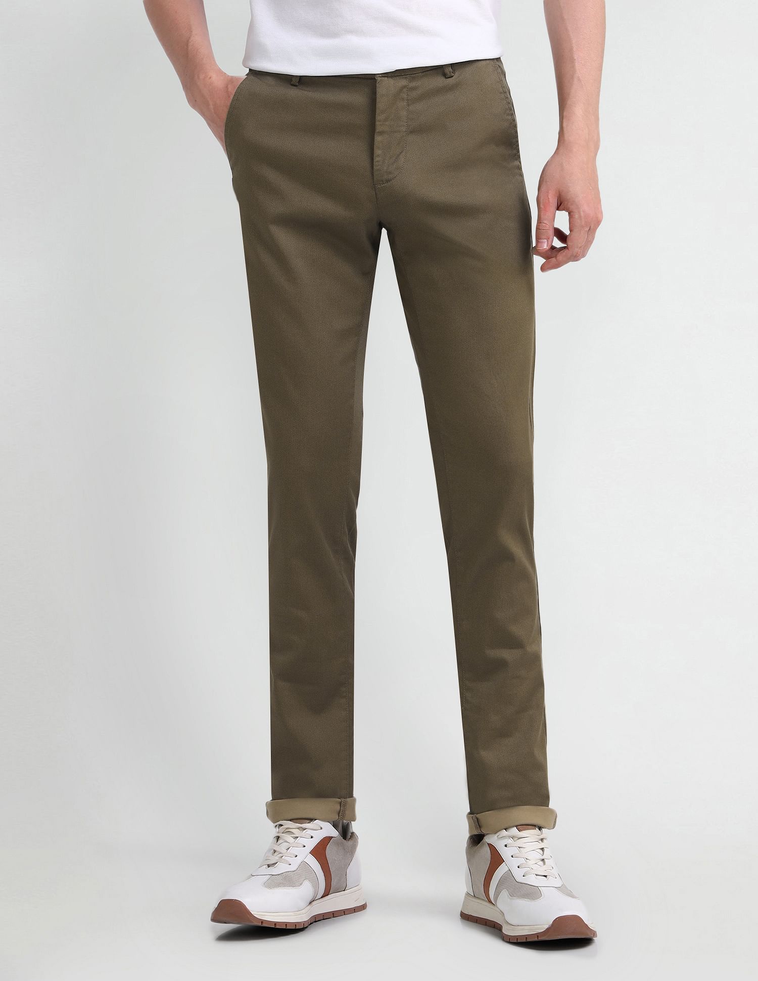 Arrow Sport Slim Fit Textured Trousers
