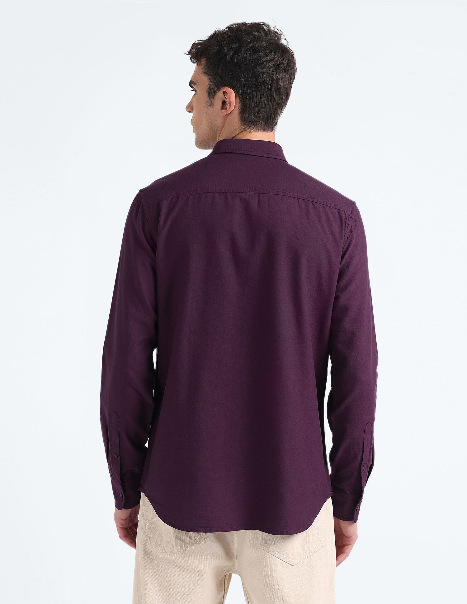 Flying Machine Cotton Dobby Slim Shirt