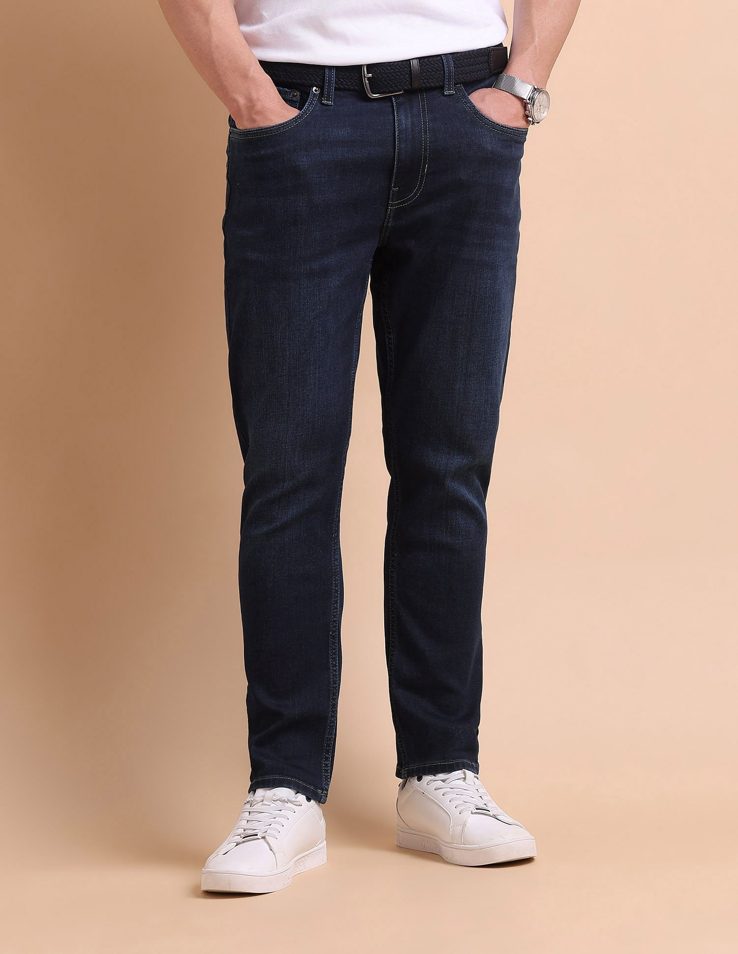 U.S. Polo Assn. Denim Co. Cole Comfort Cropped Fit Blue Jeans