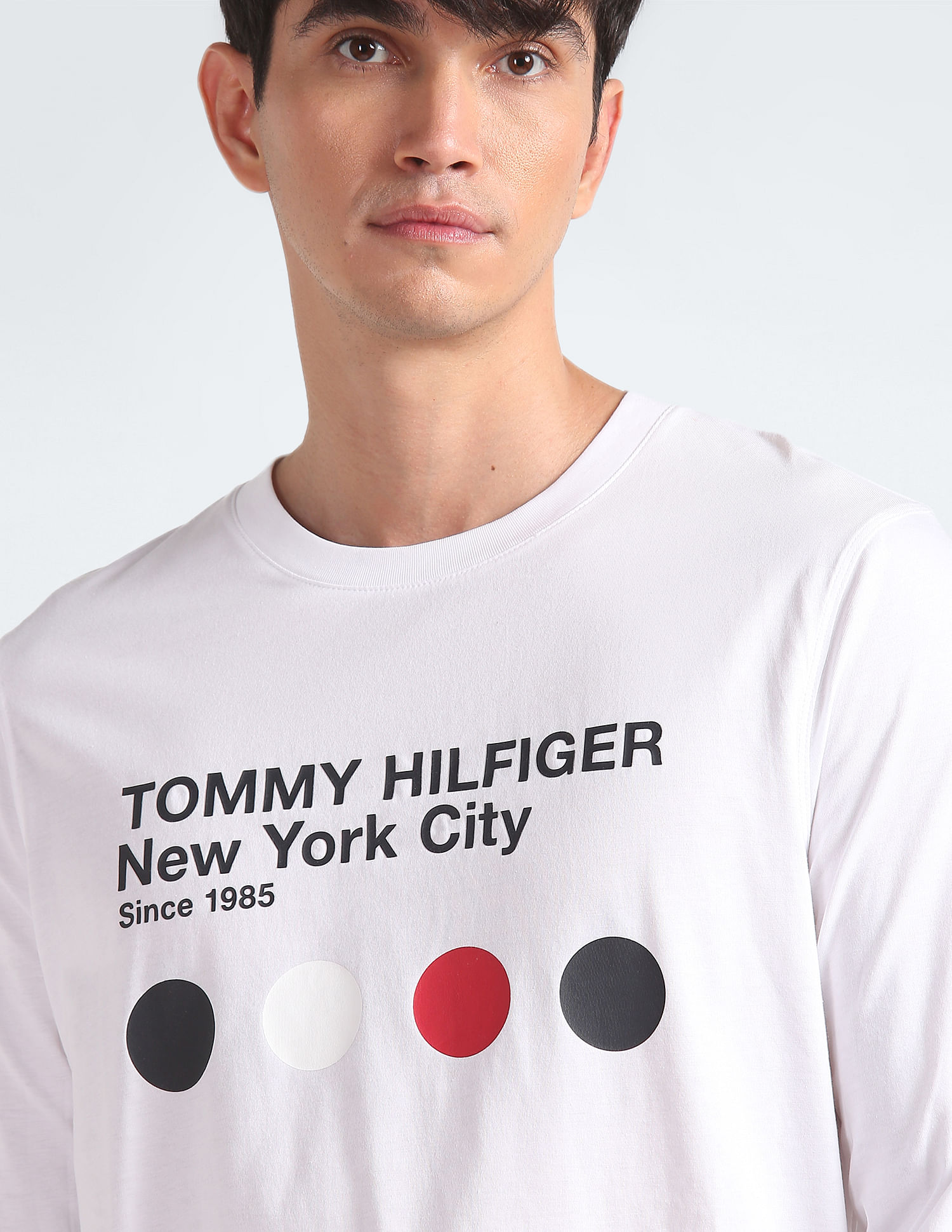 T-Shirt Long Buy Typographic Hilfiger Print Tommy Sleeve