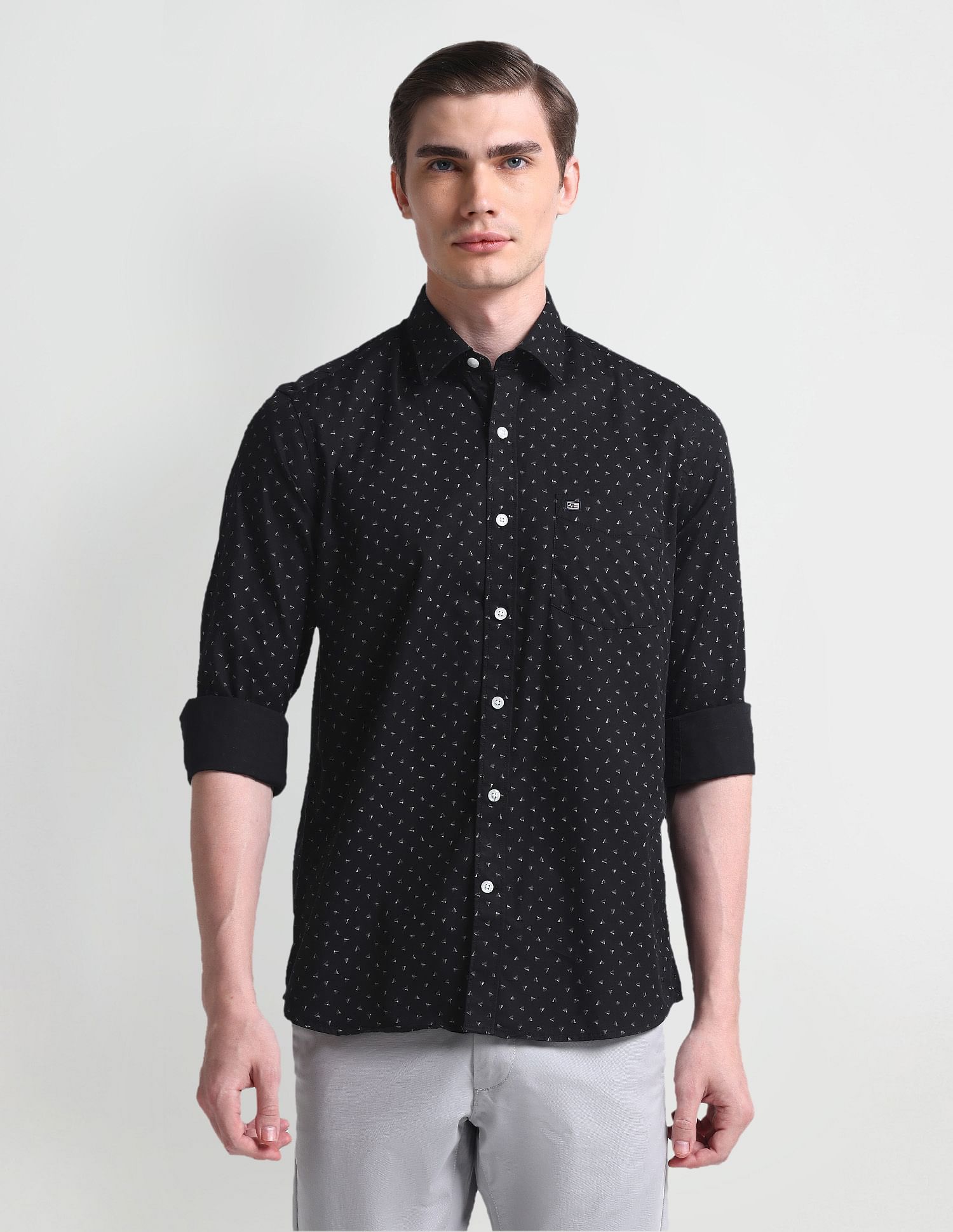Arrow Sport Geometric Print Slim Fit Shirt