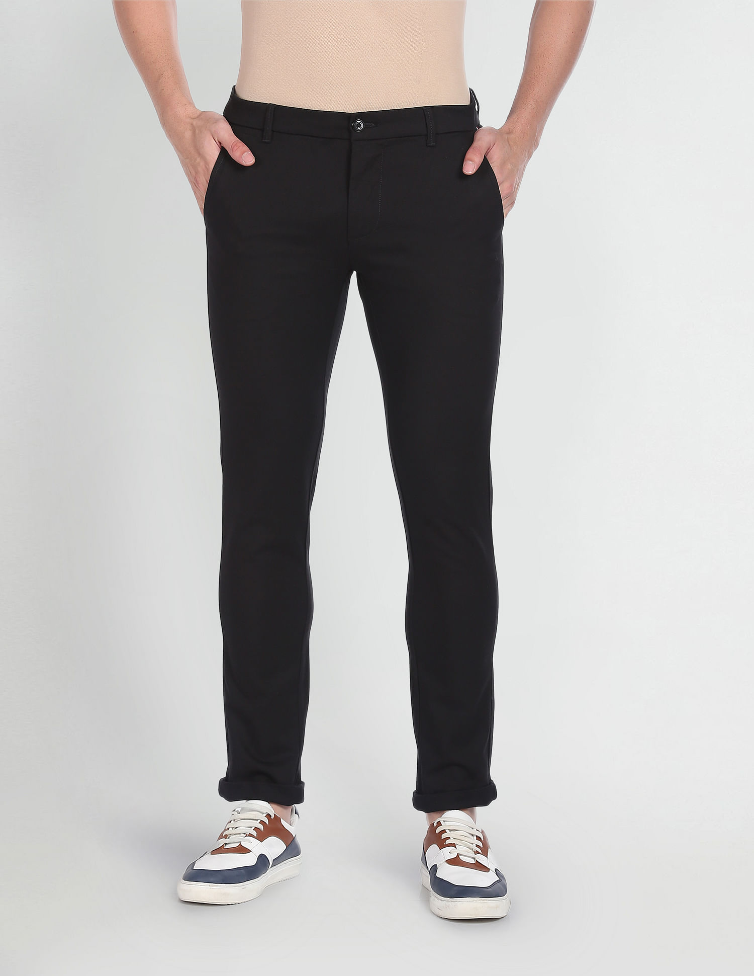 ARROW SPORT Men Textured Slim Straight Casual Trousers | Lifestyle Stores |  Rajguru Nagar | Ludhiana