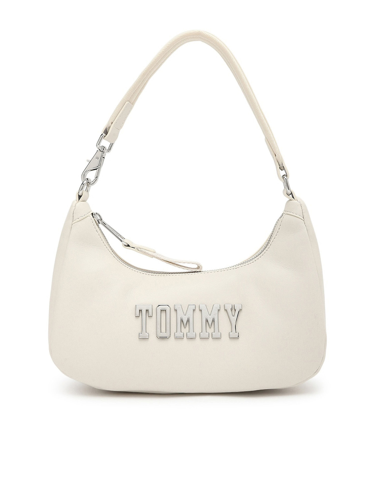 Tommy Hilfiger Logo Beige Pu Shoulder Bag