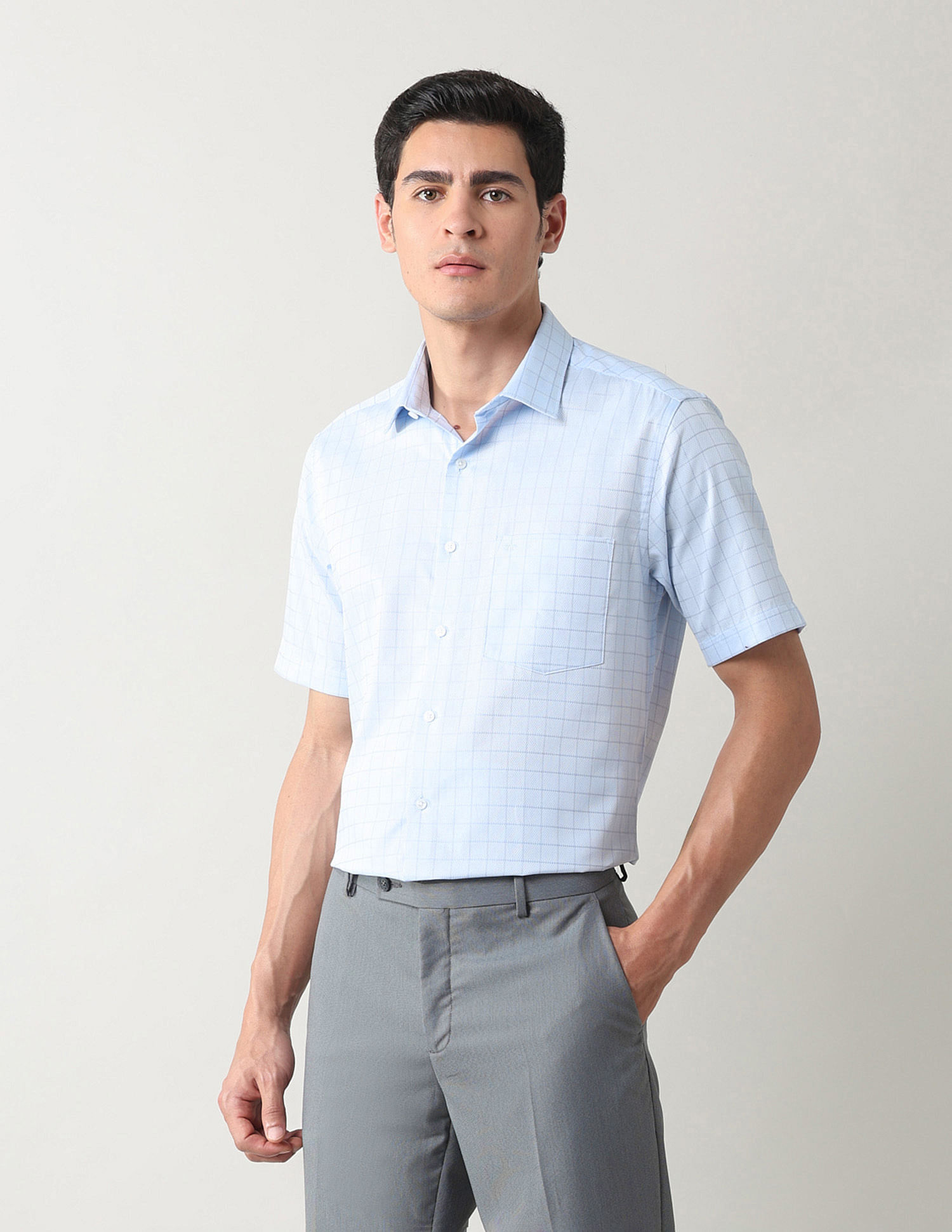 Arrow Liberty Classic Fit Windowpane Checked Shirt