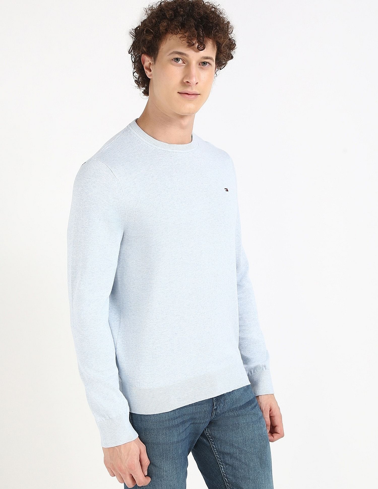 Tommy Hilfiger Solid Regular-Fit Cotton Sweater