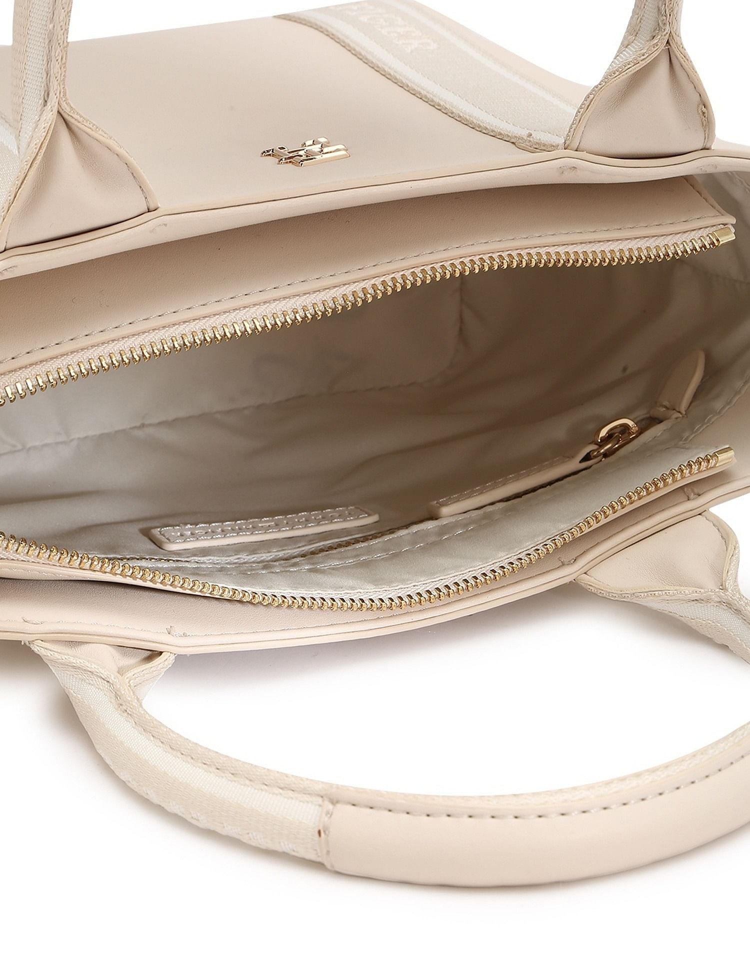 Tommy Hilfiger Solid Beige Pu Handbags