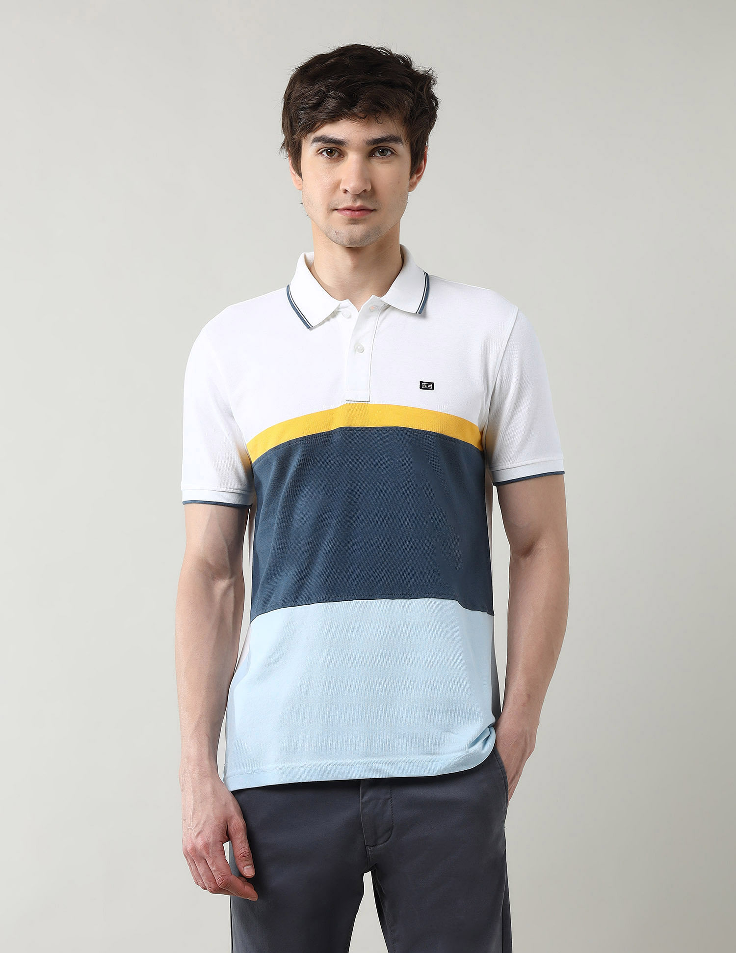 Arrow Sport Colourblocked Regular Fit Polo Shirt