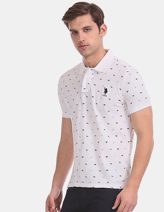 polo shirt with horses all over