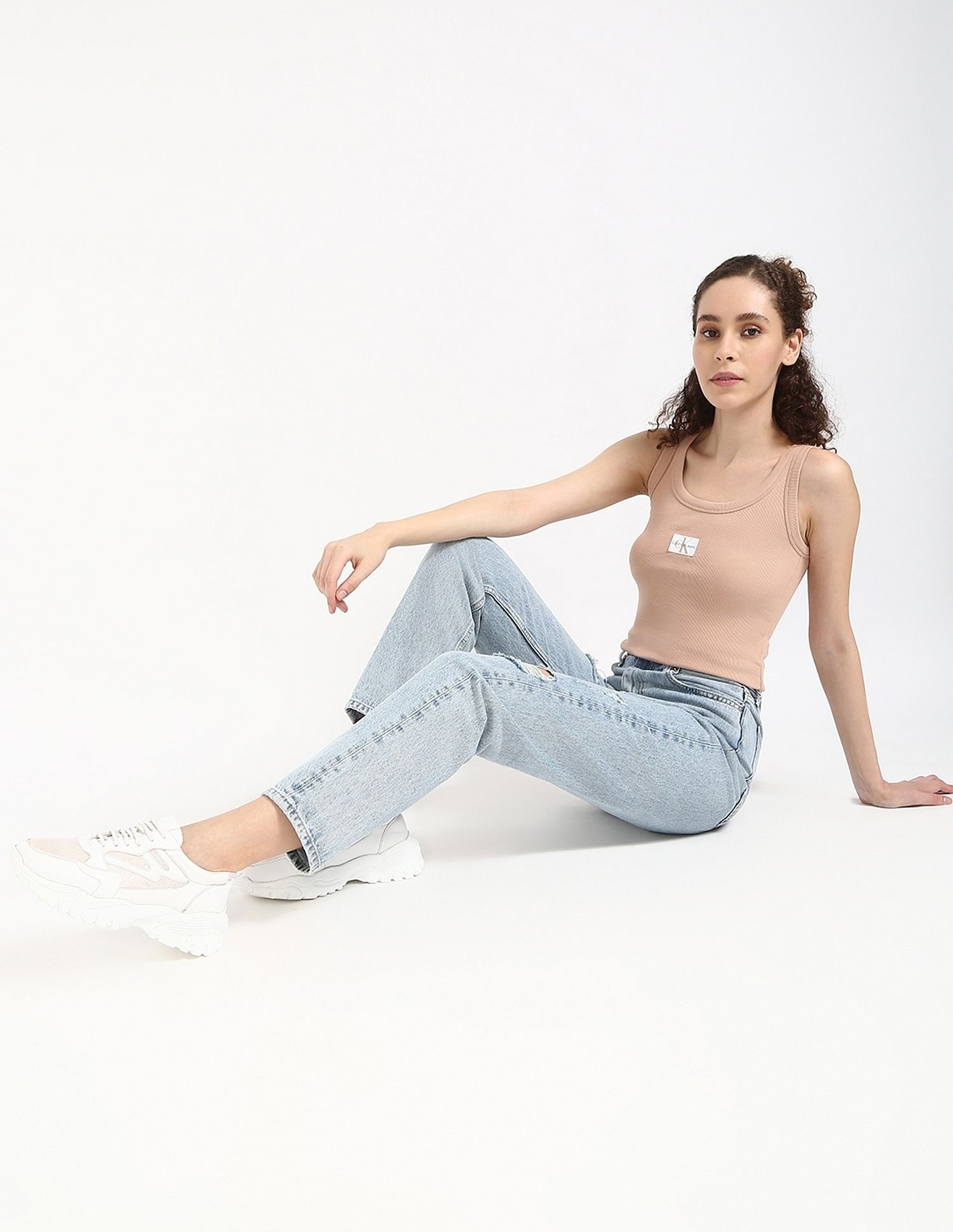 Calvin Klein Jeans Slim-Fit Cotton Round Neck Tank Top
