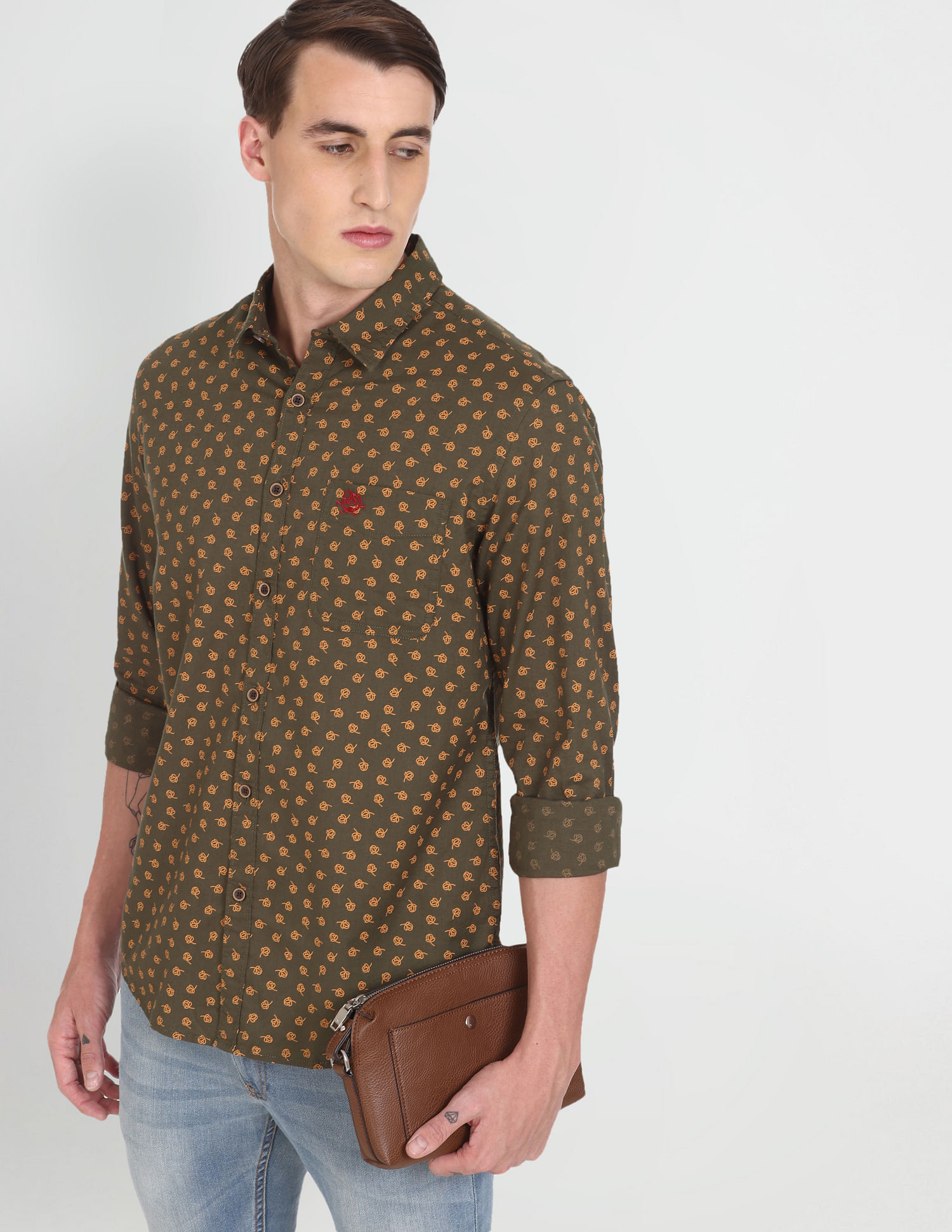 U.S. Polo Assn. Denim Co. Pure Cotton Floral Print Casual Shirt
