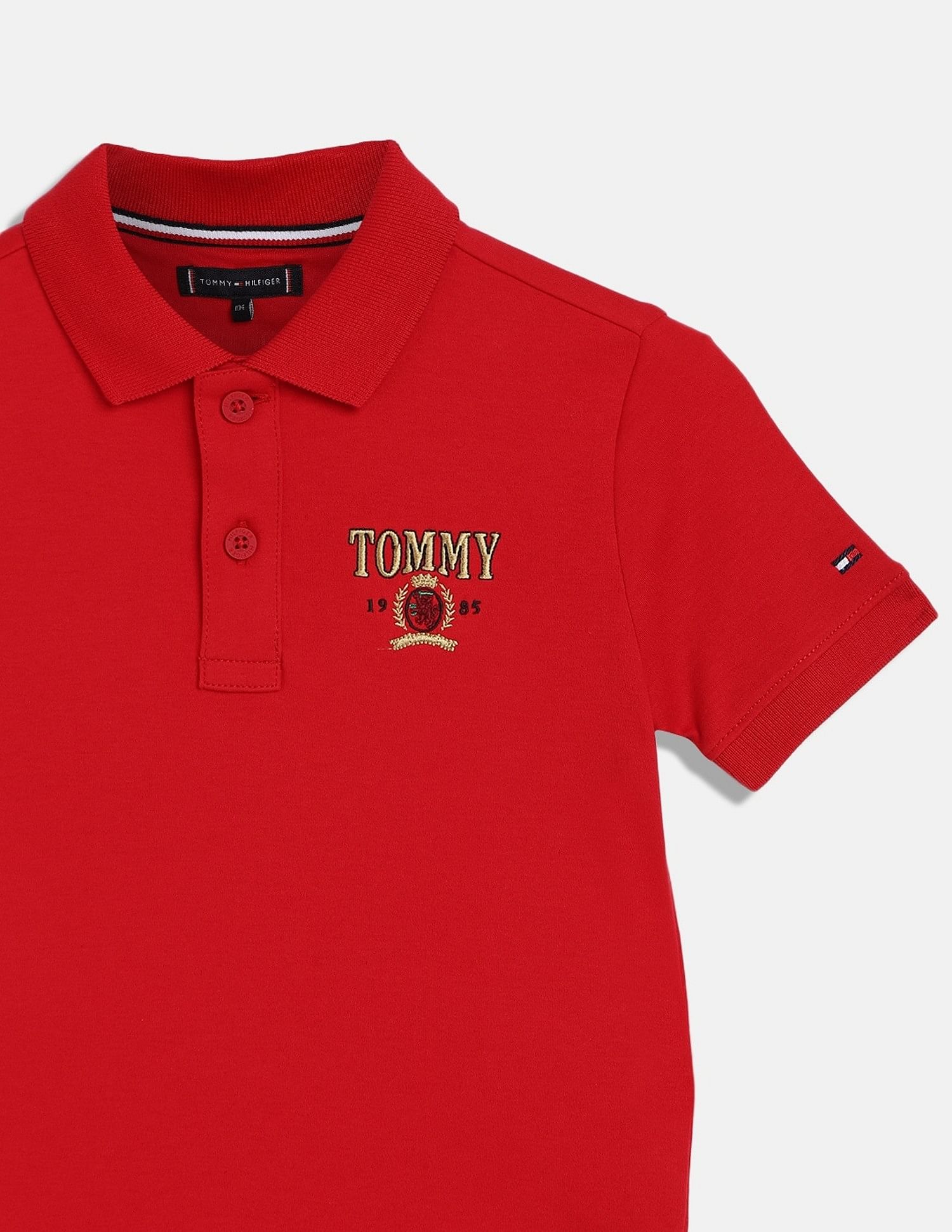 Tommy Hilfiger Kids Boys Logo Regular-Fit Cotton Polo T-Shirt