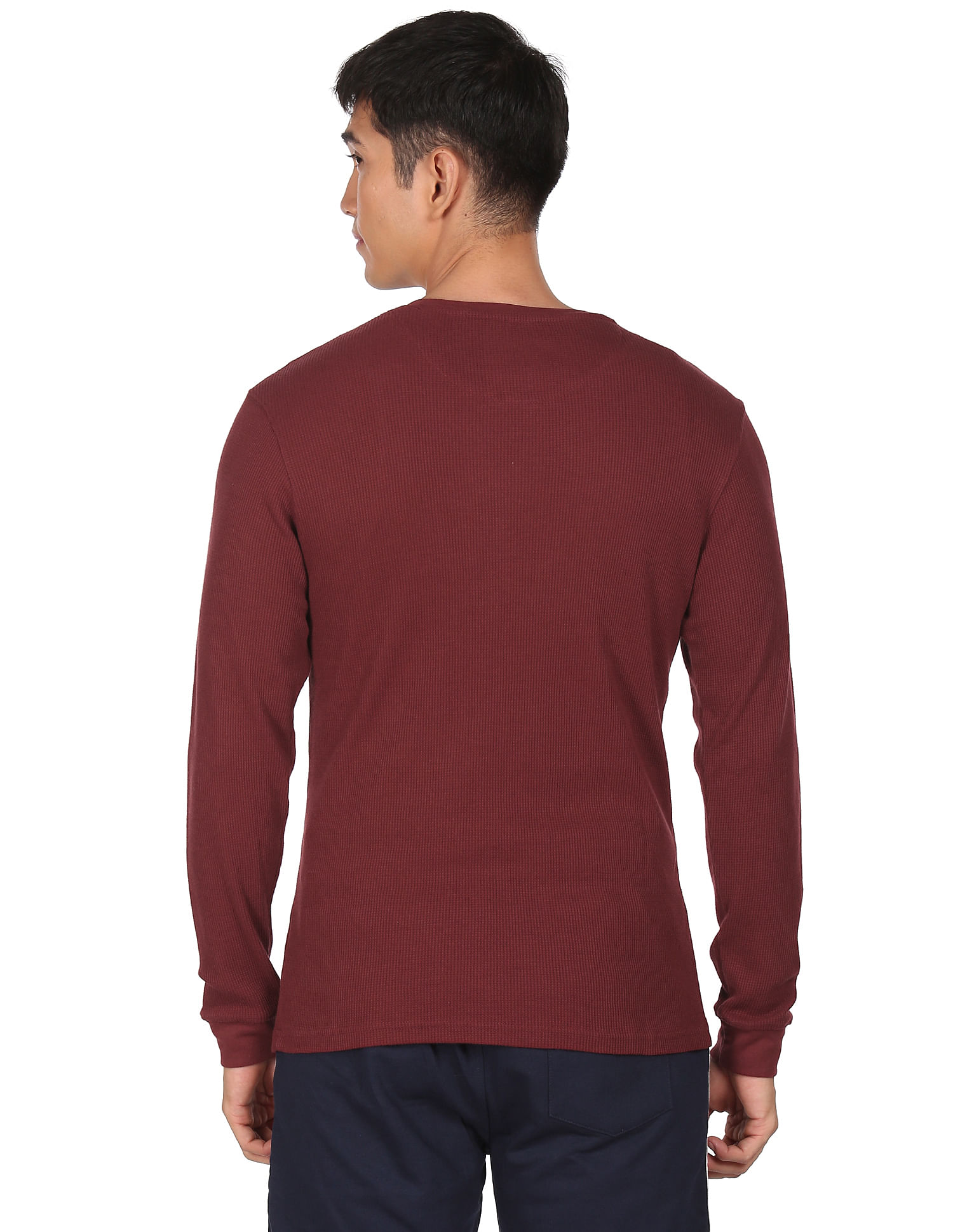 Flying Machine Long Sleeve Textured T-Shirt