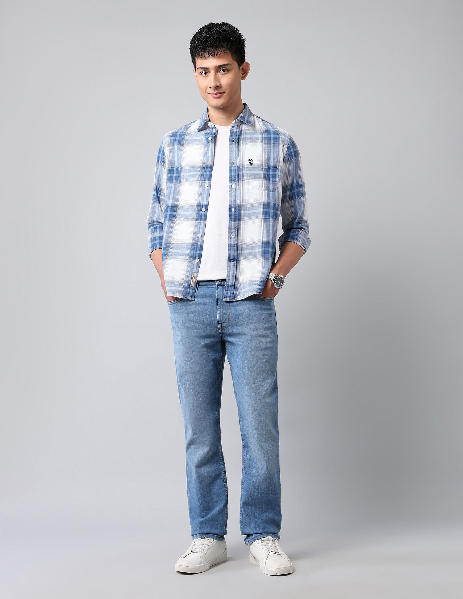 U.S. Polo Assn. Denim Co. Plaid Checked Twill Shirt