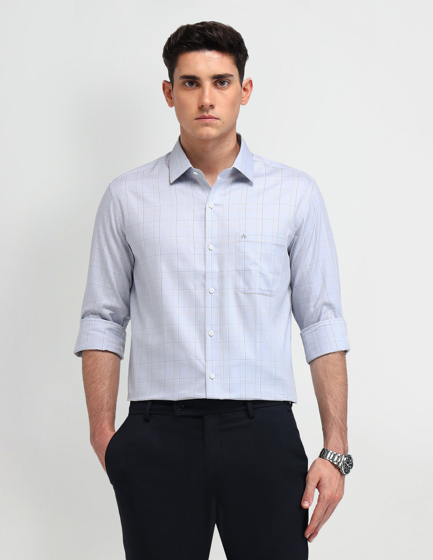 Arrow Italian Elegance Checked Slim Fit Shirt