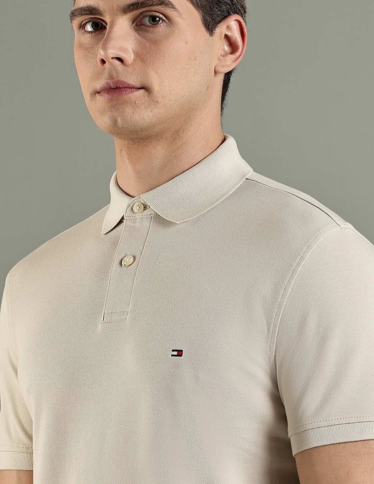 Tommy Hilfiger Solid Regular Fit Cotton Polo T-Shirt