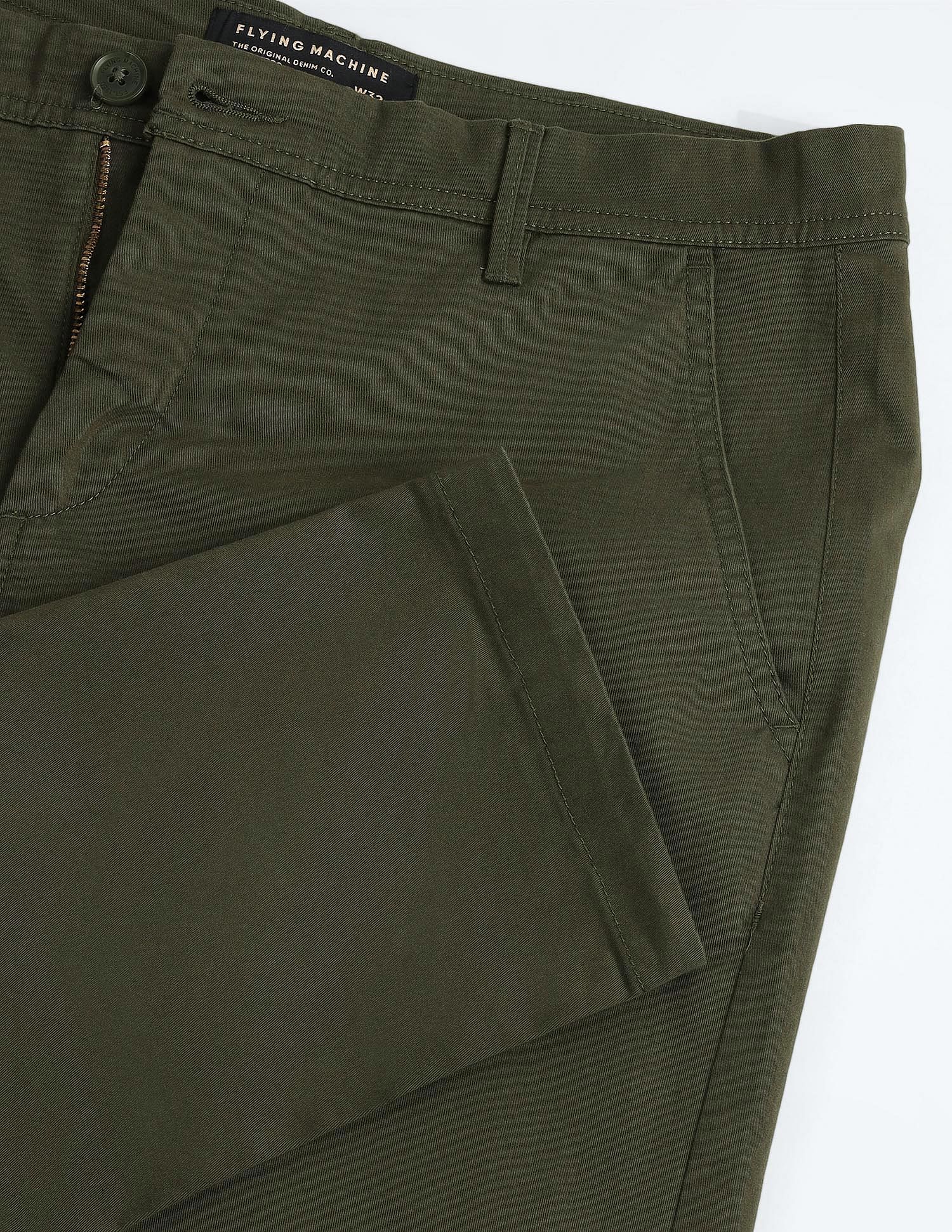 Flying Machine Slash Slim Tapered Fit Solid Chinos