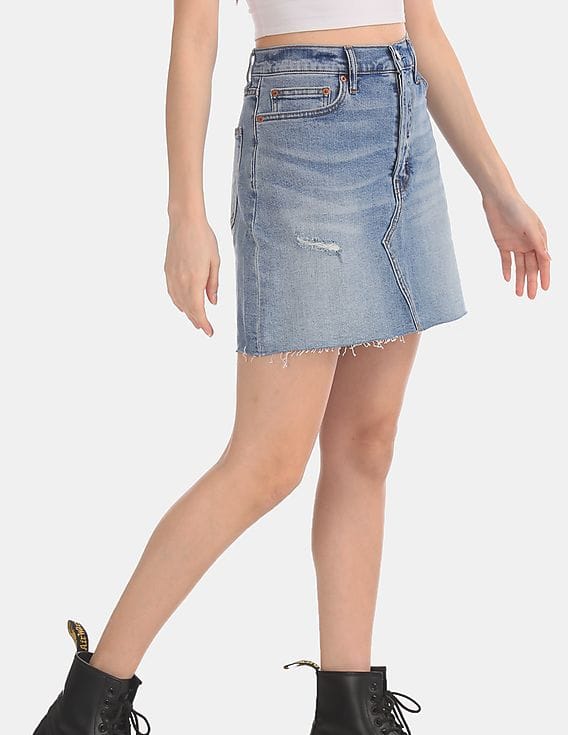 Buy GAP Women Women Blue High Rise Denim Mini Skirt