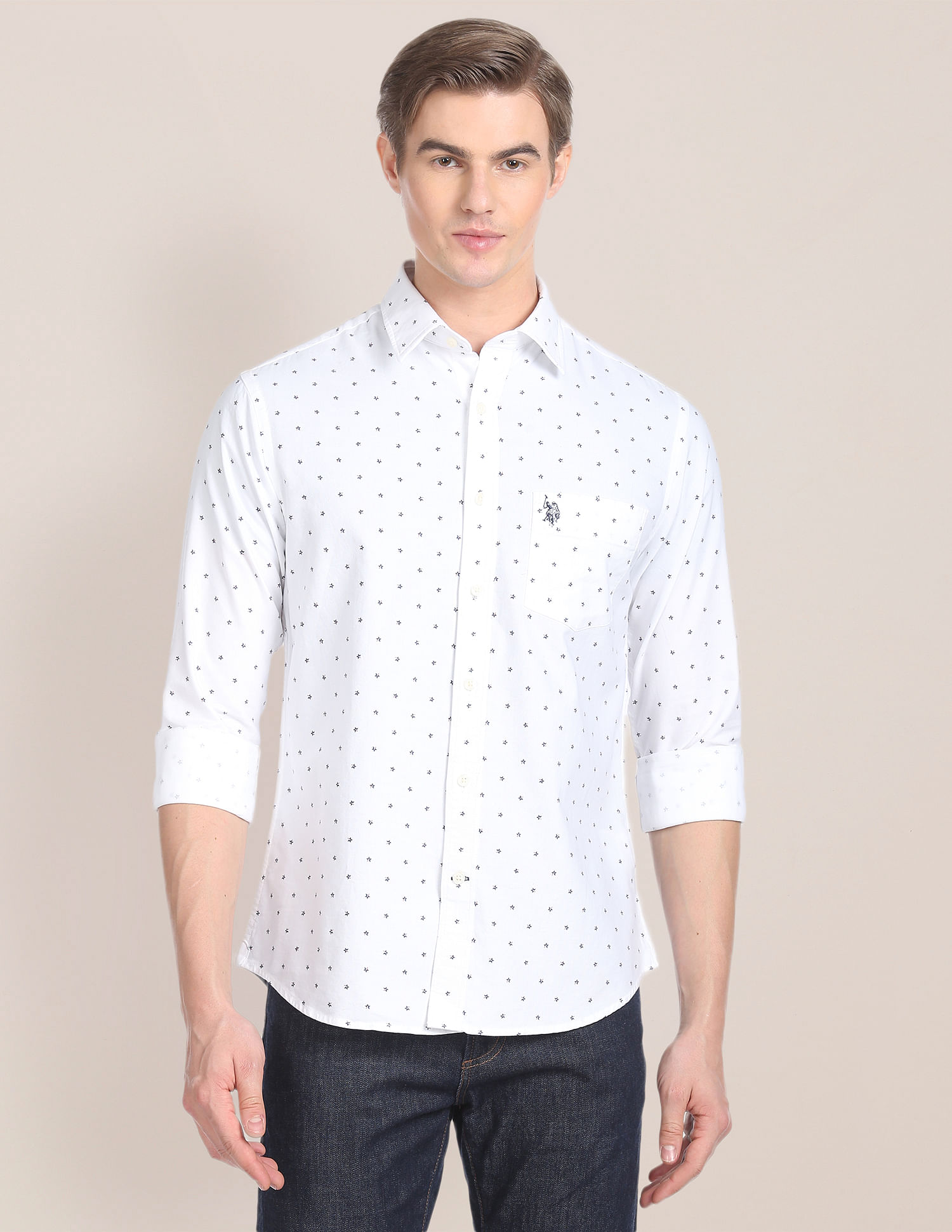 U.S. Polo Assn. Geometric Print Cotton Shirt