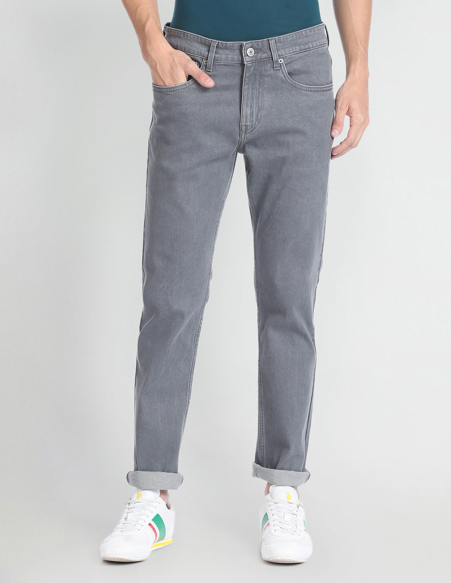 U.S. Polo Assn. Denim Co. Brandon Slim Tapered Fit Grey Jeans