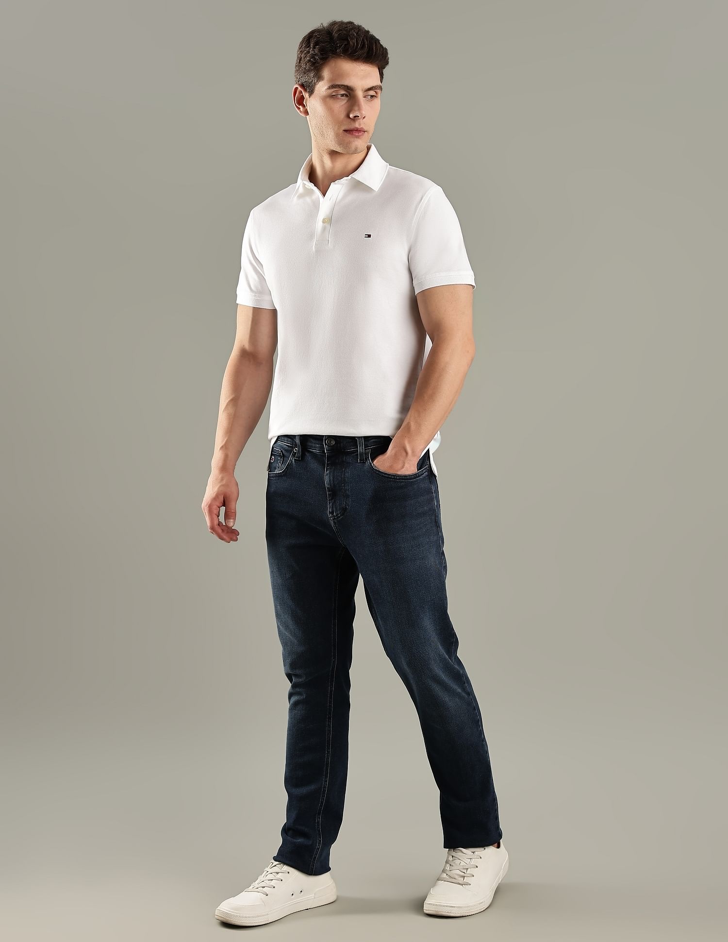 Tommy Hilfiger Solid Slim-Fit Cotton Polo T-Shirt