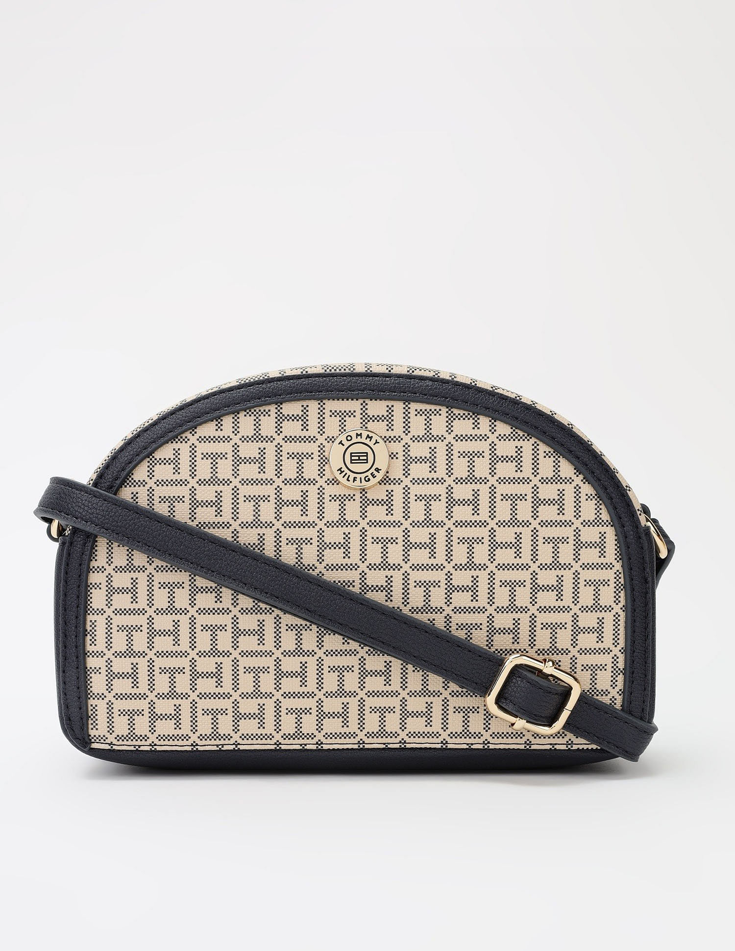 Tommy Hilfiger Logo Beige Pvc Sling Bag